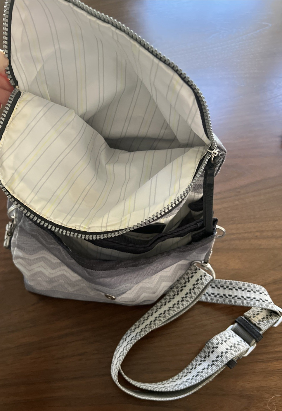 Lululemon Party Om Crossbody Messenger Gorpcore Festival Purse Gray Zig Zag