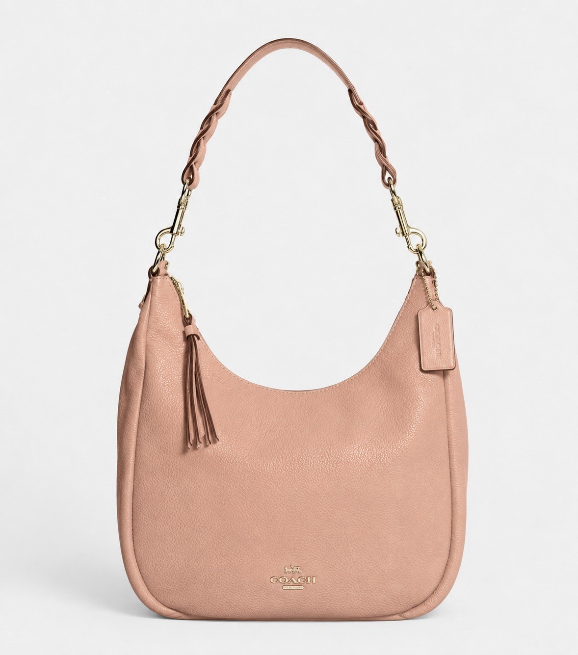 Coach Jules Hobo Bag In Faded Blush, Pebble Leather With Gold Hardware C9190