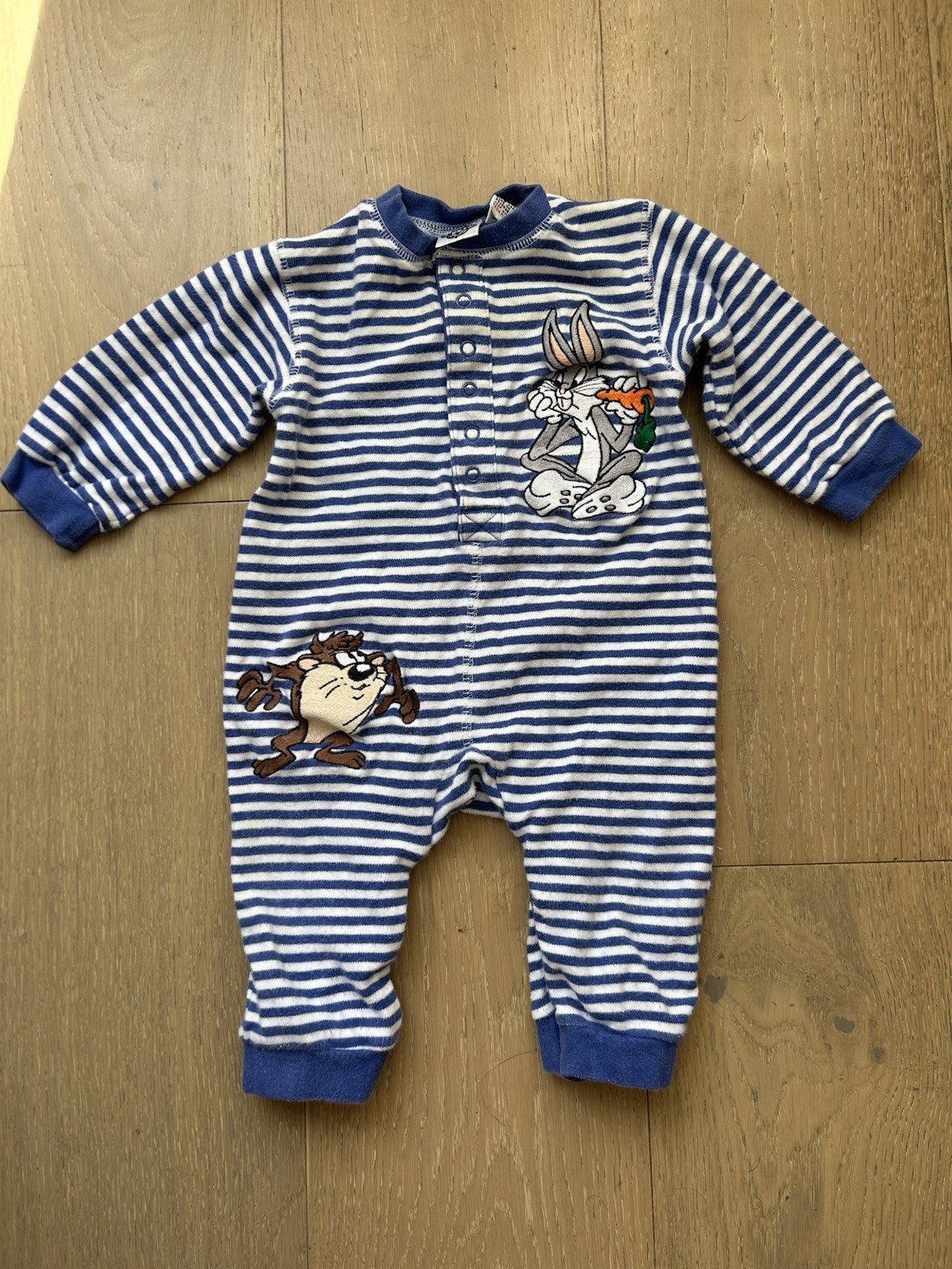 Vintage 90s Looney Tunes Bugs Bunny and Taz Stripped One piece 12 Month