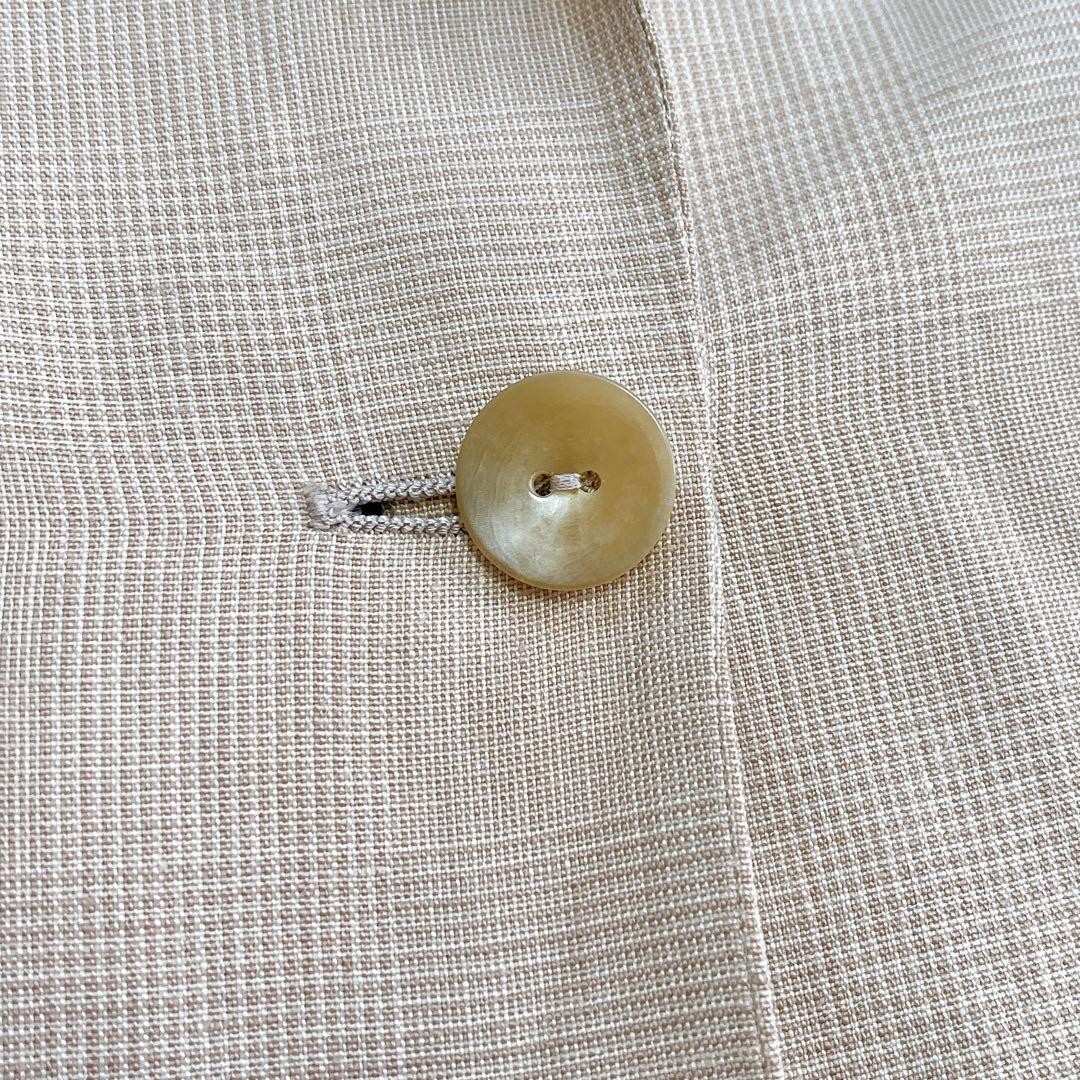 Max Mara Summer Jacket, Women’s, Linen, Beige Check, Size XS