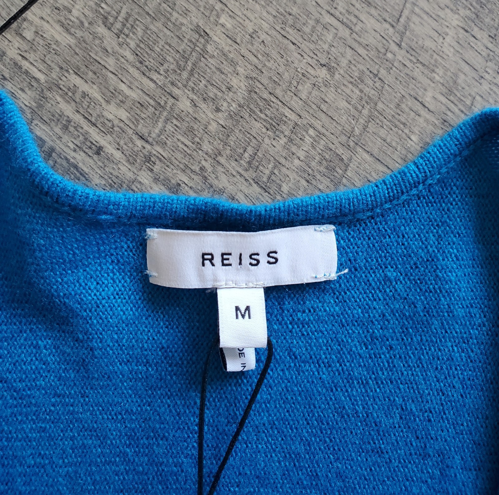 $146 Reiss Jolie Top M Deep V-Neck Jumper Cashmere Wool Ruched Sleeve U74-829