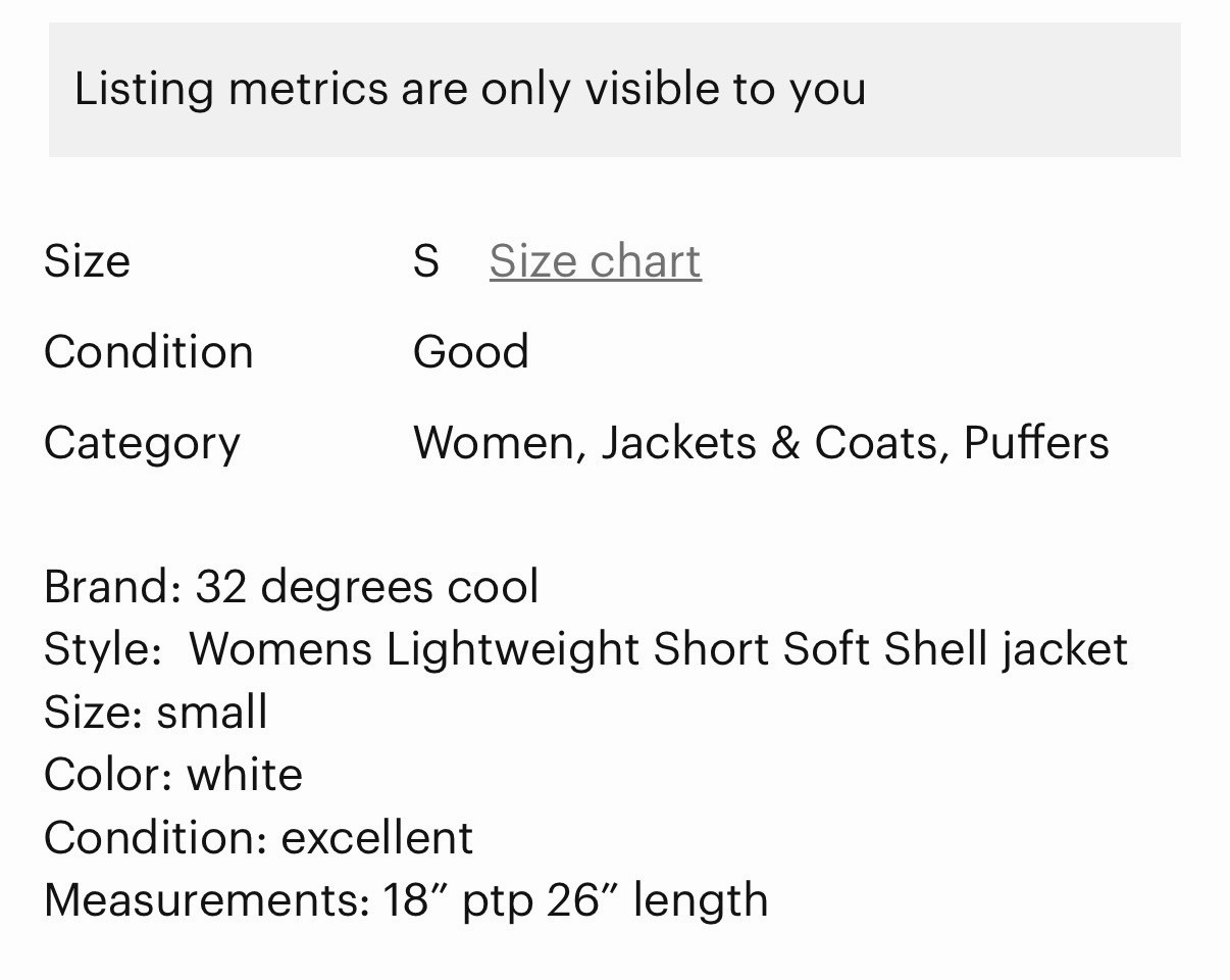 32 Degrees Cool Women’s Full Zip Softshell Jacket White Size S Long Sleeve