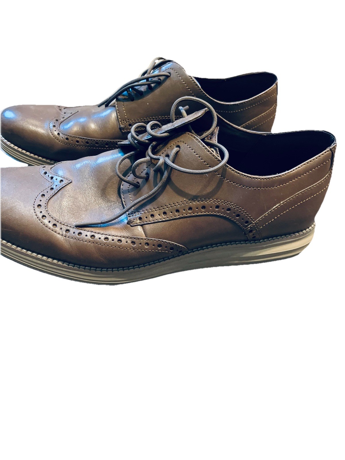 Cole Haan ØriginalGrand 2.0 Leather Wingtip Brown Lace-Up Oxford Shoes Men US 12