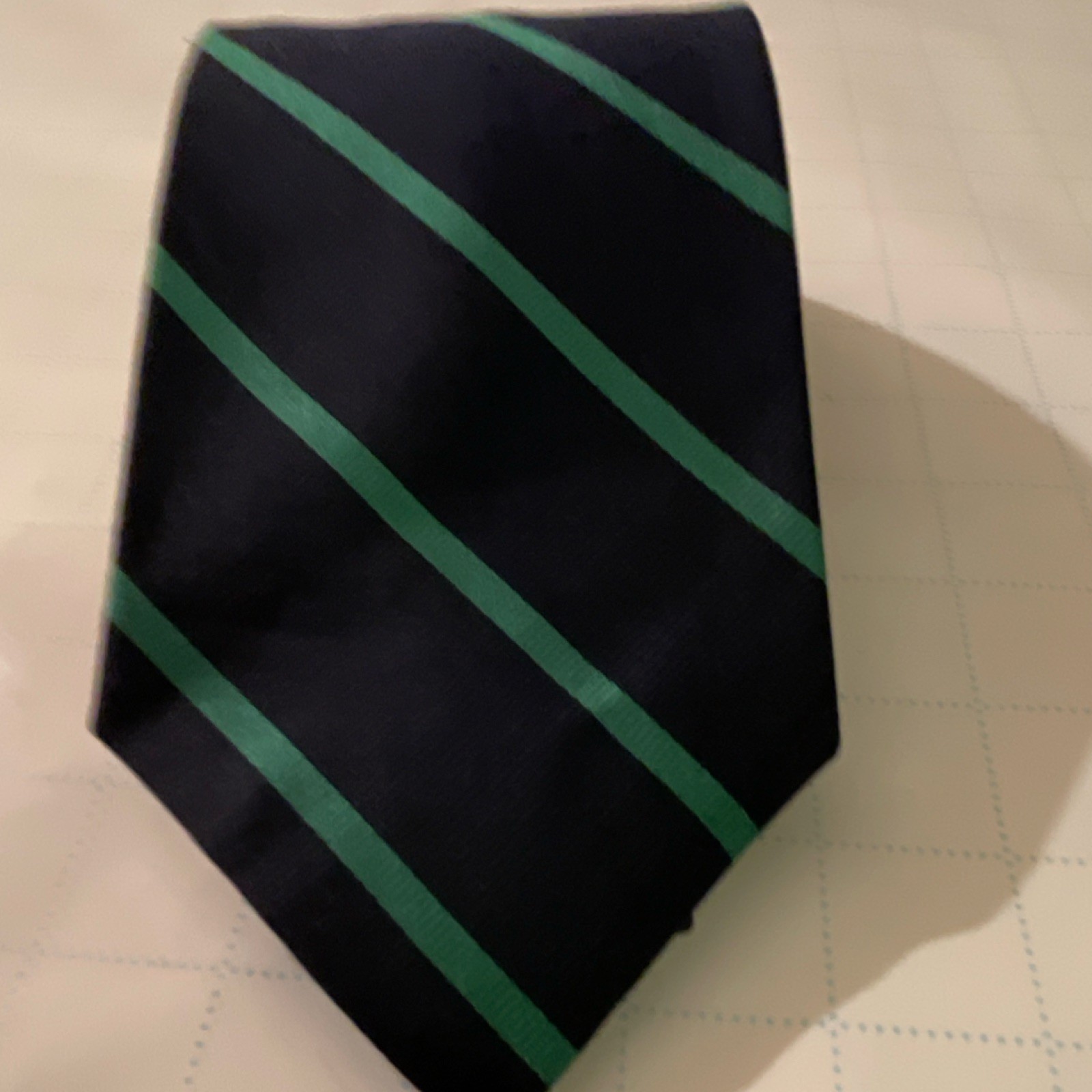 GANT Men’s Navy Green Striped Silk Tie Woven Classic Designer 57-60 Inches
