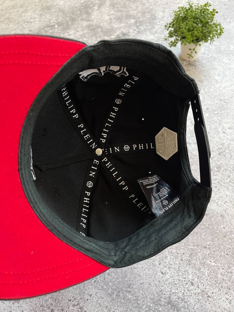 Philipp Plein Black Snapback Cap Logo Embroidered Cotton Adjustable Hat