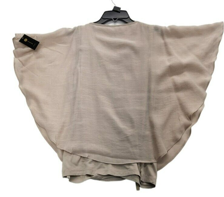 JM Collections Beige Woven Dressing Pullover Top Size PM m656