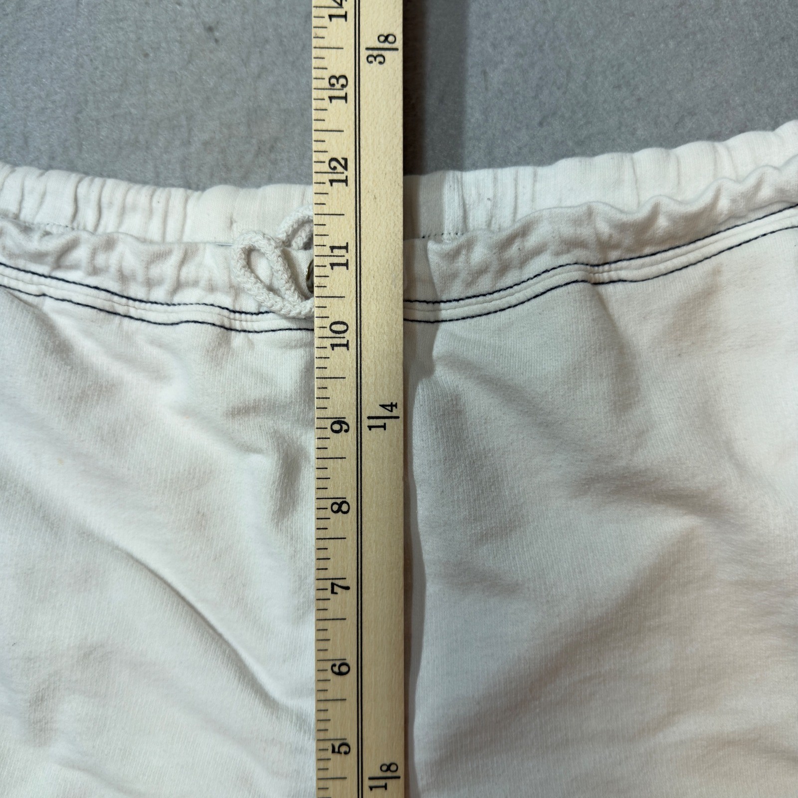 Norsport Womens Plus 1X White Cotton Knit Drawstring Shorts Contrast Stitching