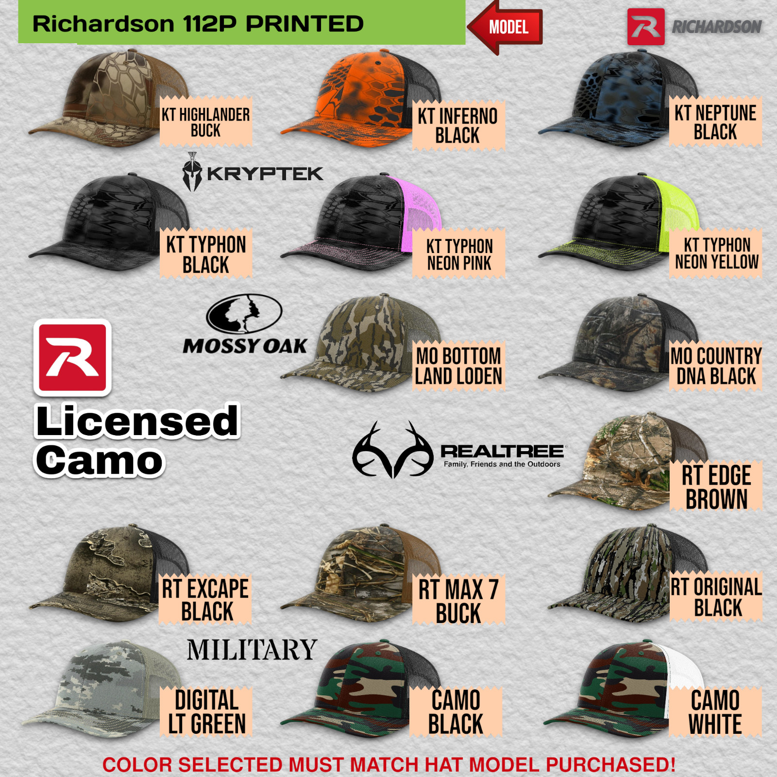 Custom Personalized Hat Baseball Cap Trucker Richardson 112 312 168 Logo Promo