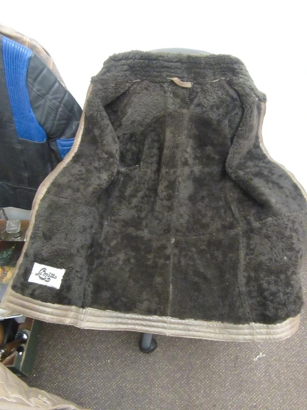 Vintage sheepskin biker jacket size 10 BY LAMANTA