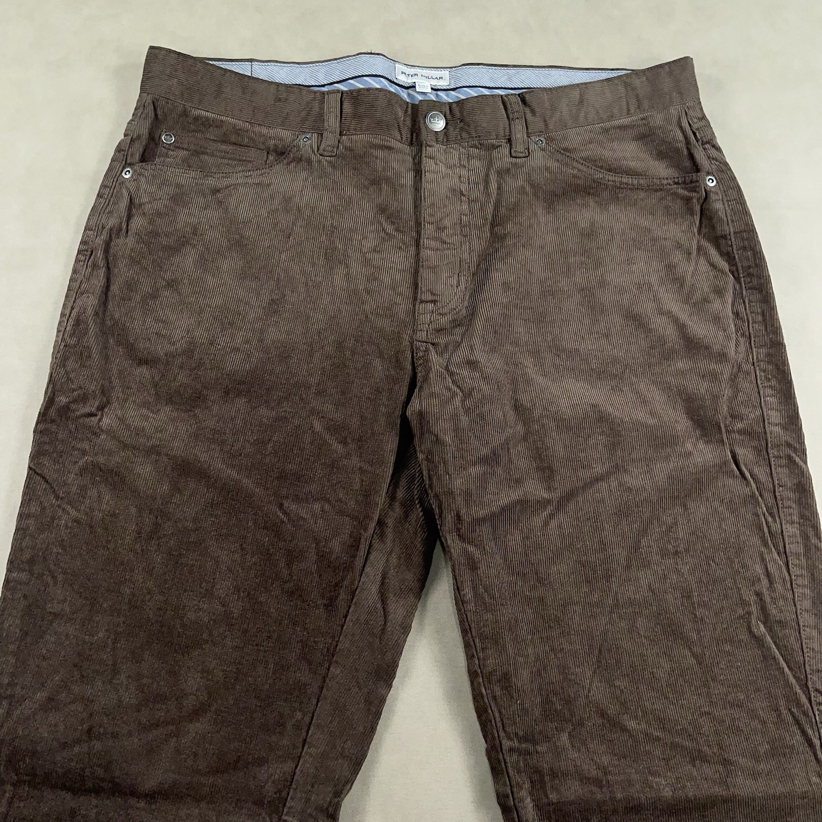 Peter Millar Superior Soft Corduroy Five Pocket Pants Men’s 35×34 Casual Brown