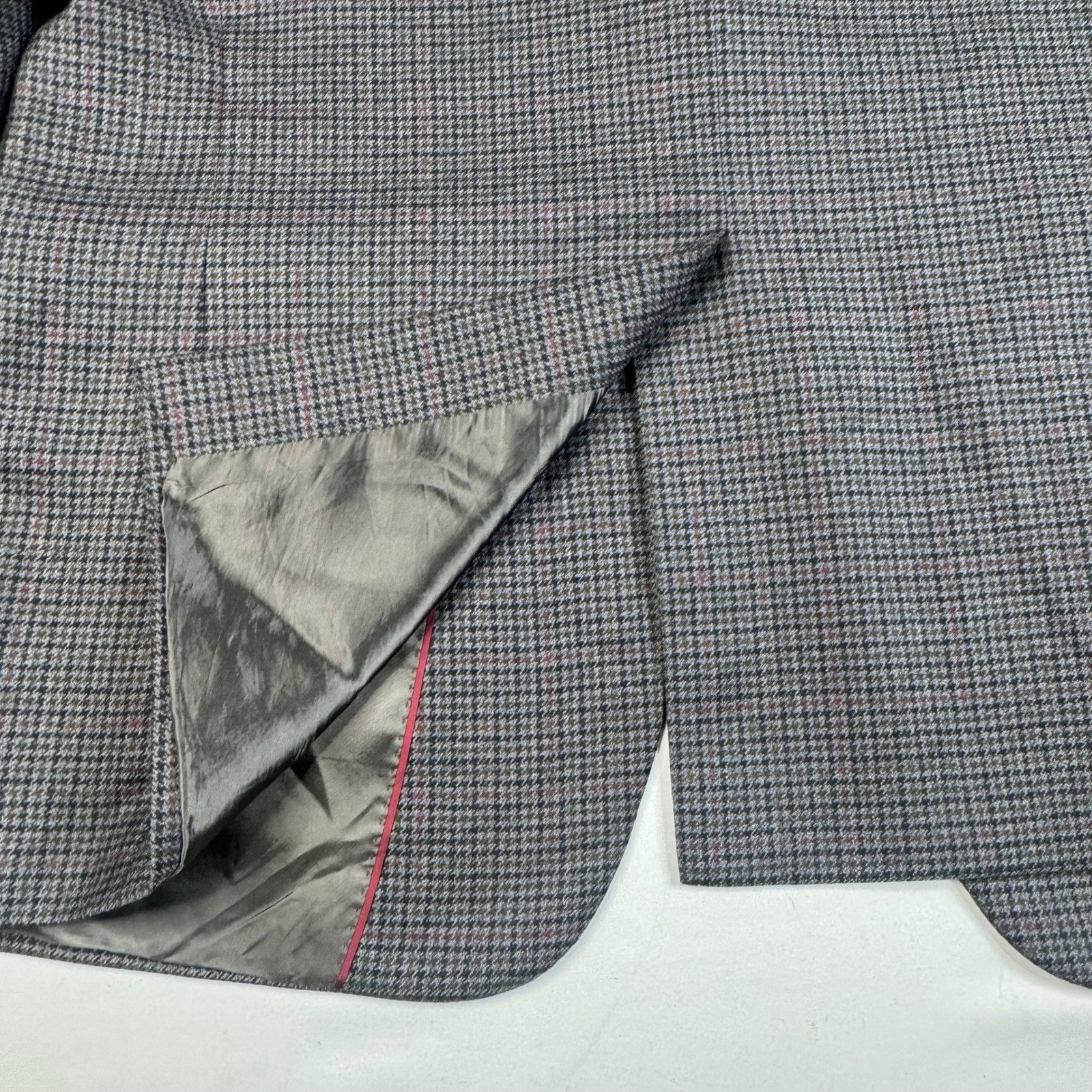 Brooks Brothers Wool Blazer Mens 46R Grey Houndstooth 1818 Madison Sport Coat
