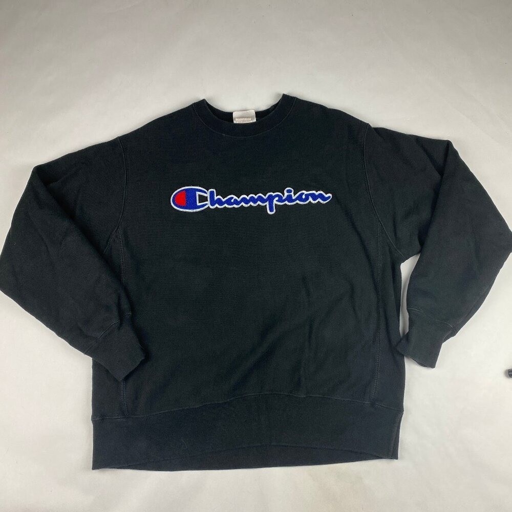 Champion Reverse Weave Crewneck Sweatshirt Men’s Size Large Black