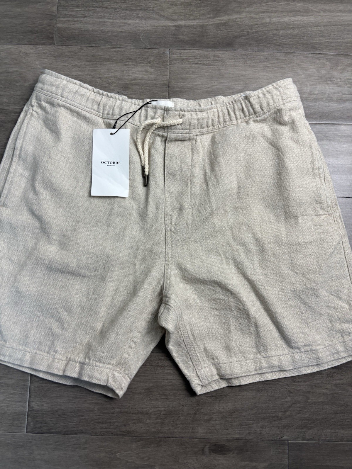 Octobre Éditions Men’s Short Priam Naturel Shorts Men’s Size 2xl Cotton Beige