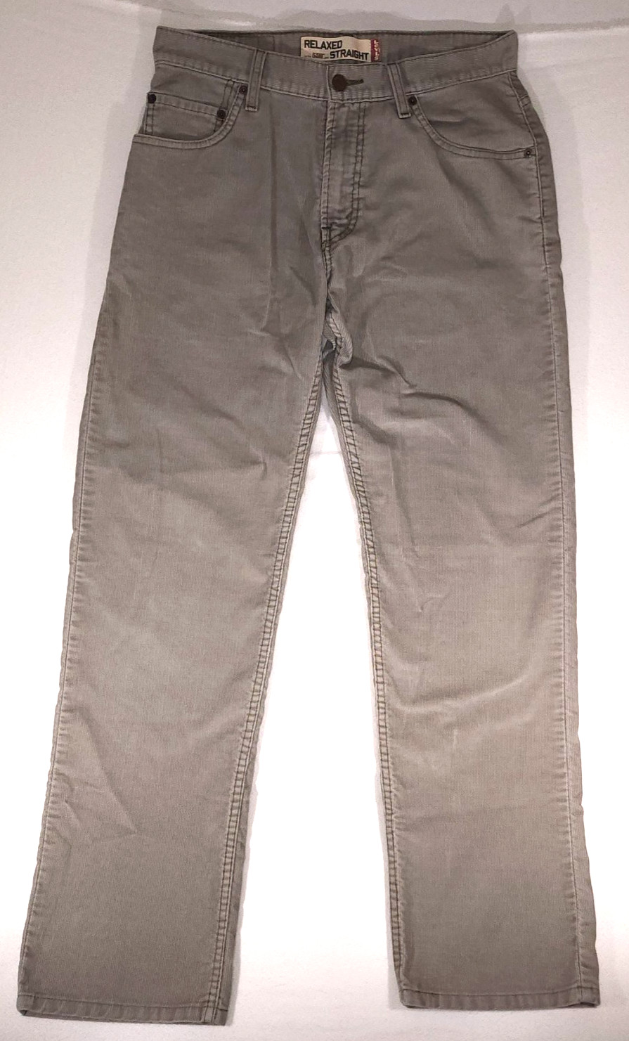 Levi’s 559 Khaki Gray Corduroy 30×32 Mens Relaxed Straight Leg Y2K ~ Light Wear