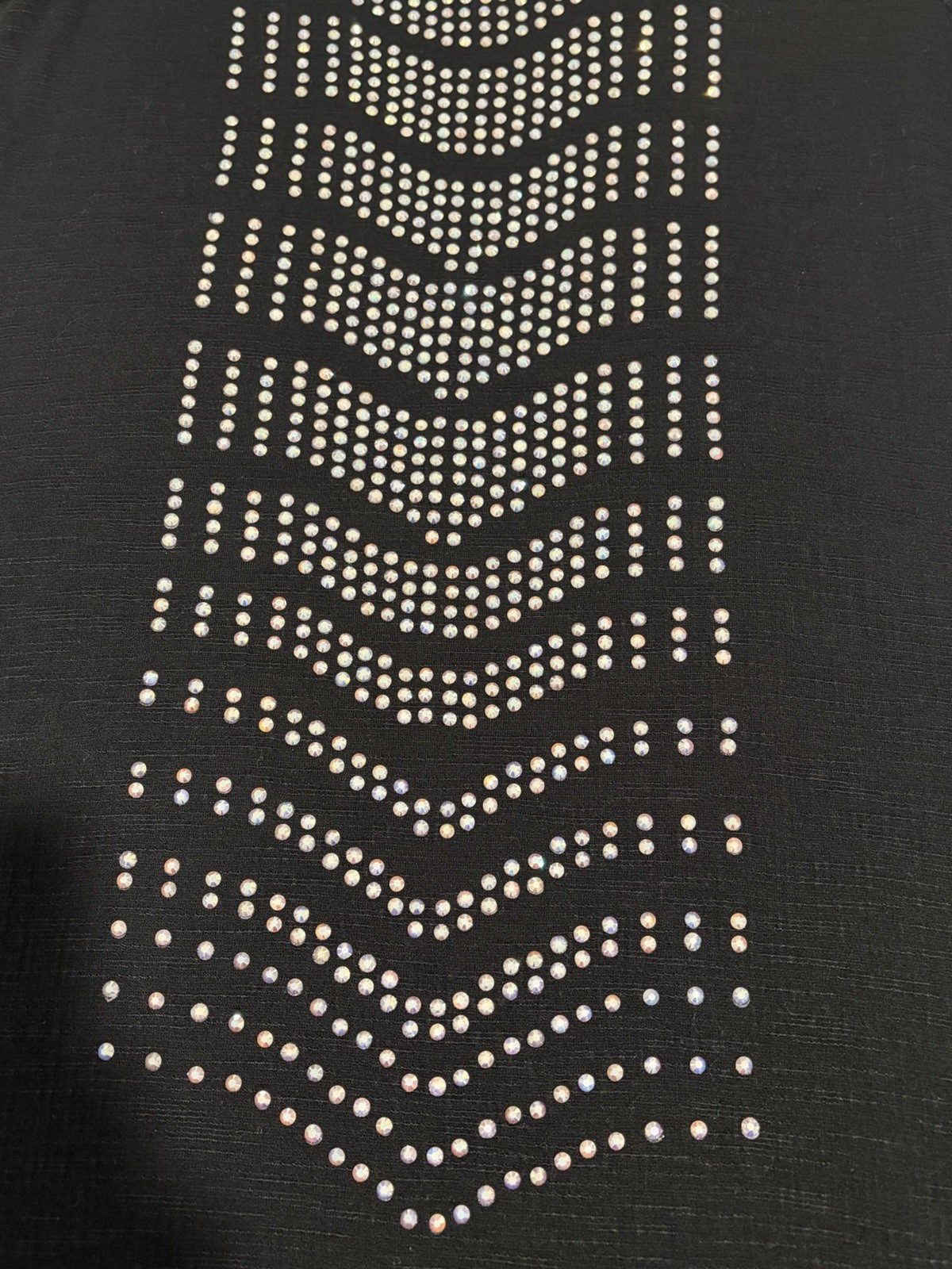Vocal Black Knit Crystal Studded Tunic Top~ M~Hi Low Lace Back Whimsigoth Rocker