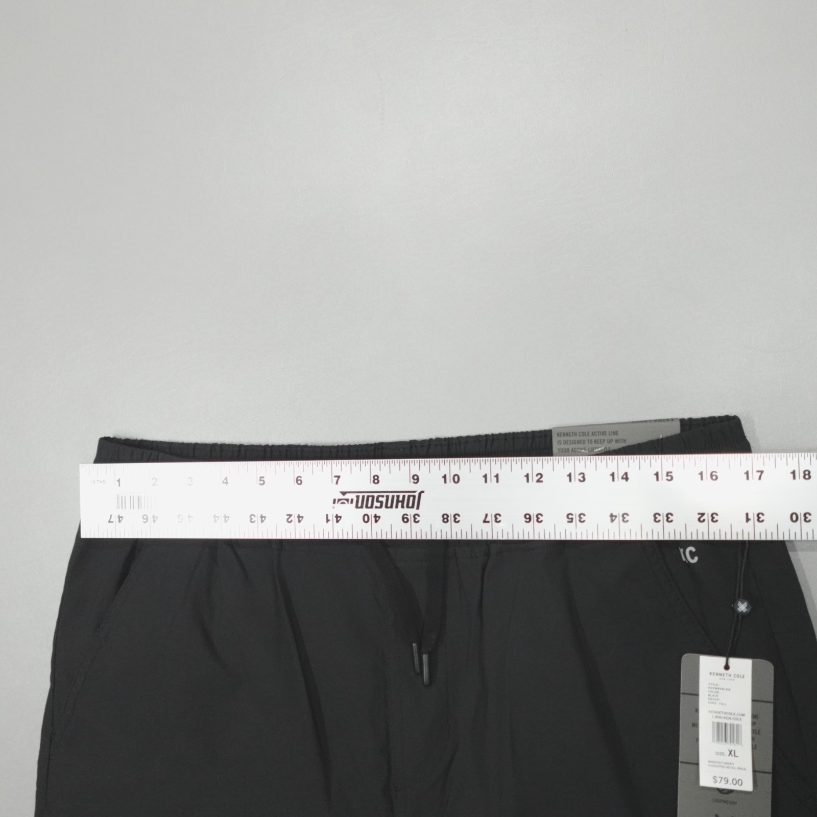 Kenneth Cole Performance Tech Jogger Cargo Tapered Woven Nylon Stretch Black