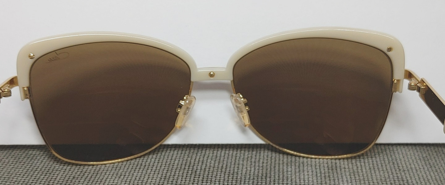 Cazal 9062 Sunglasses Frames 003 Ivory Gold Full Rim 60-15-135 Semi Cat Eye