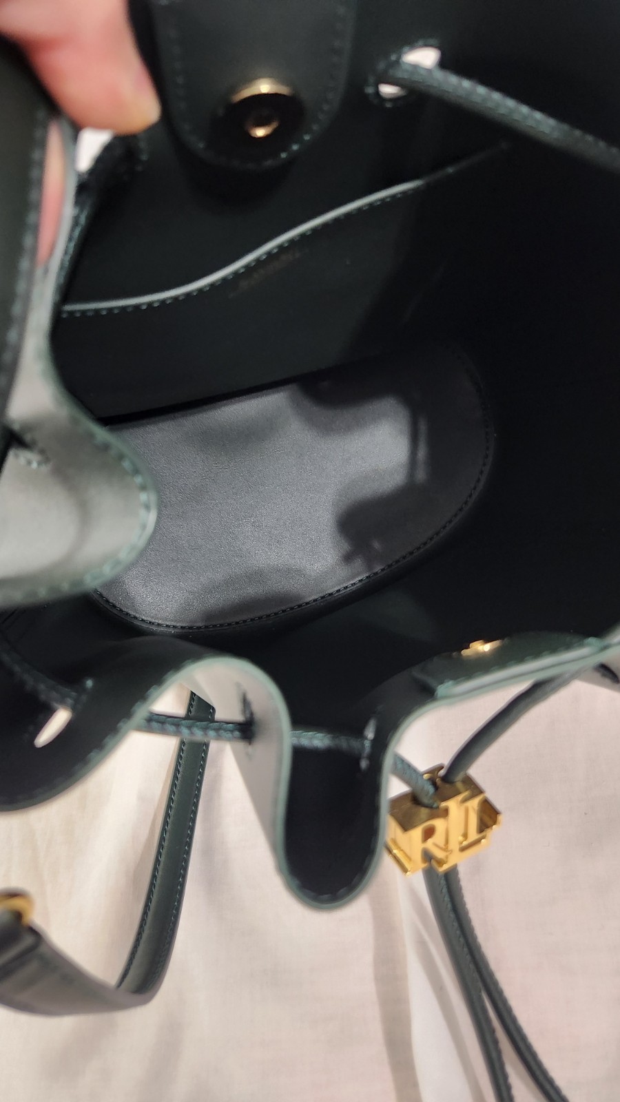 Lauren Ralph Lauren Andie Medium Leather Women’s Tote Bag Green New Without Tags