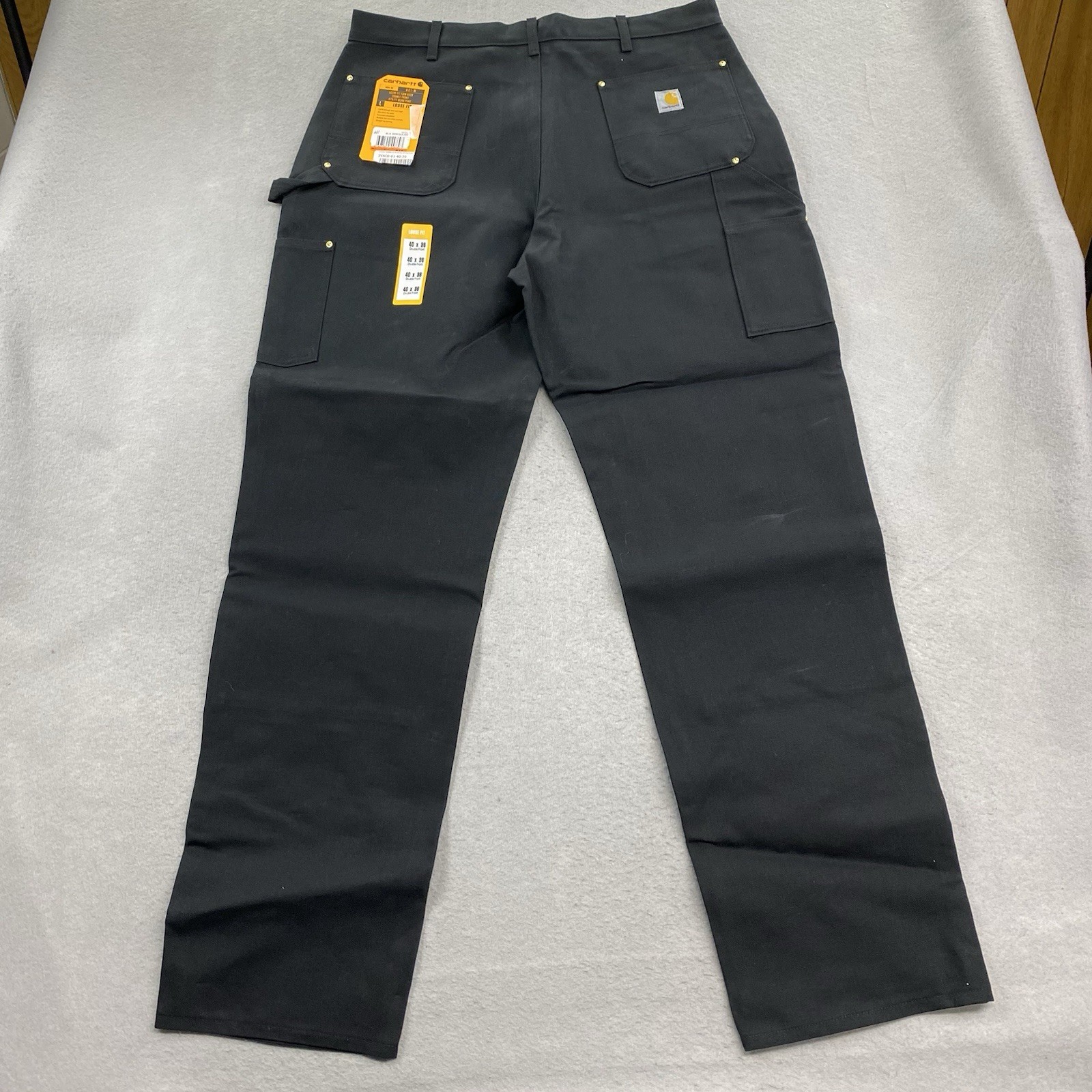 Carhartt Pants Mens 40×36 Black Double Knee Duck Canvas B01 BLK Irregular