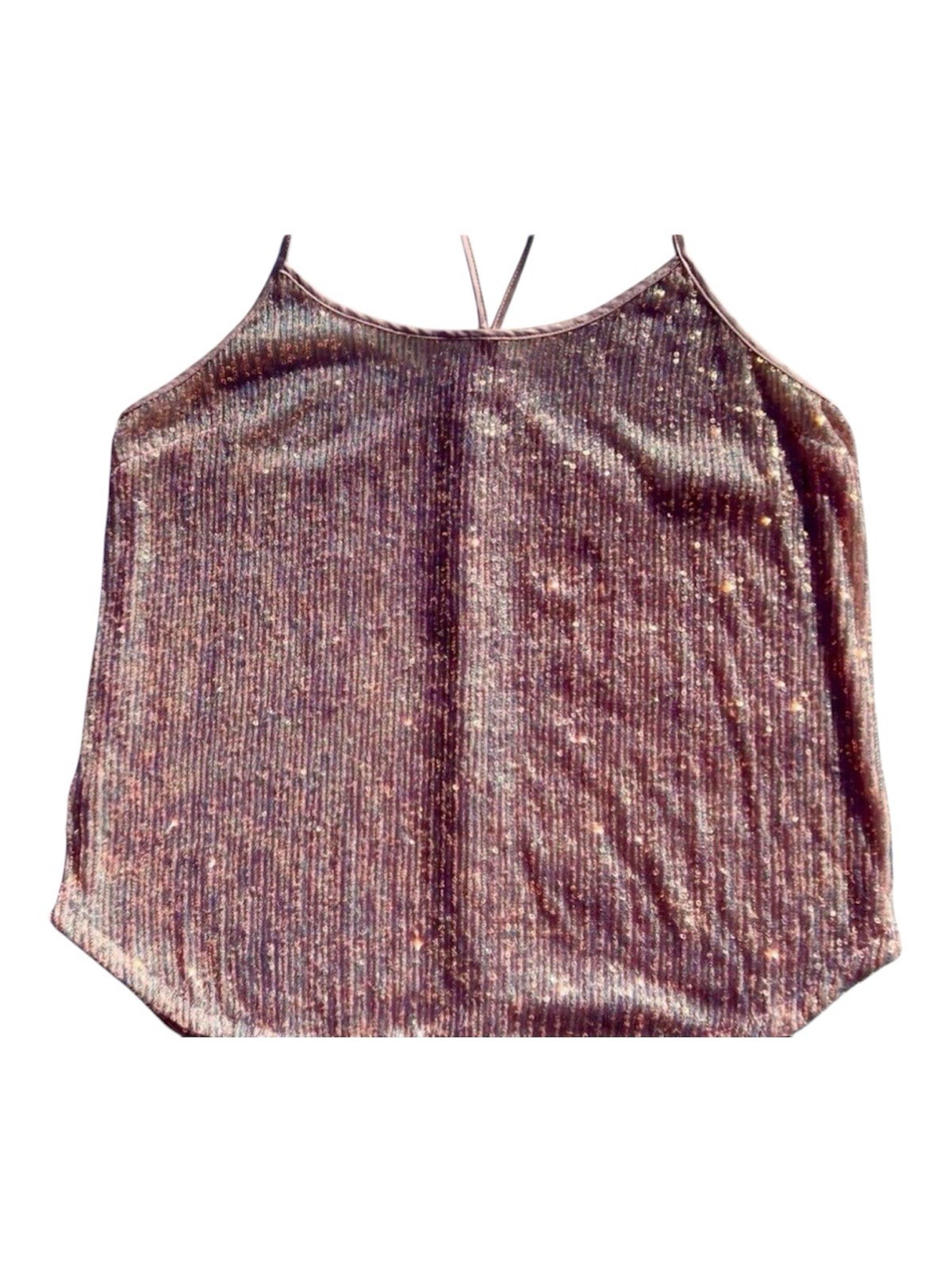Victoria’s Secret Pink Sequin Knit Scoop Neck Spaghetti Strap Cami Top S/P