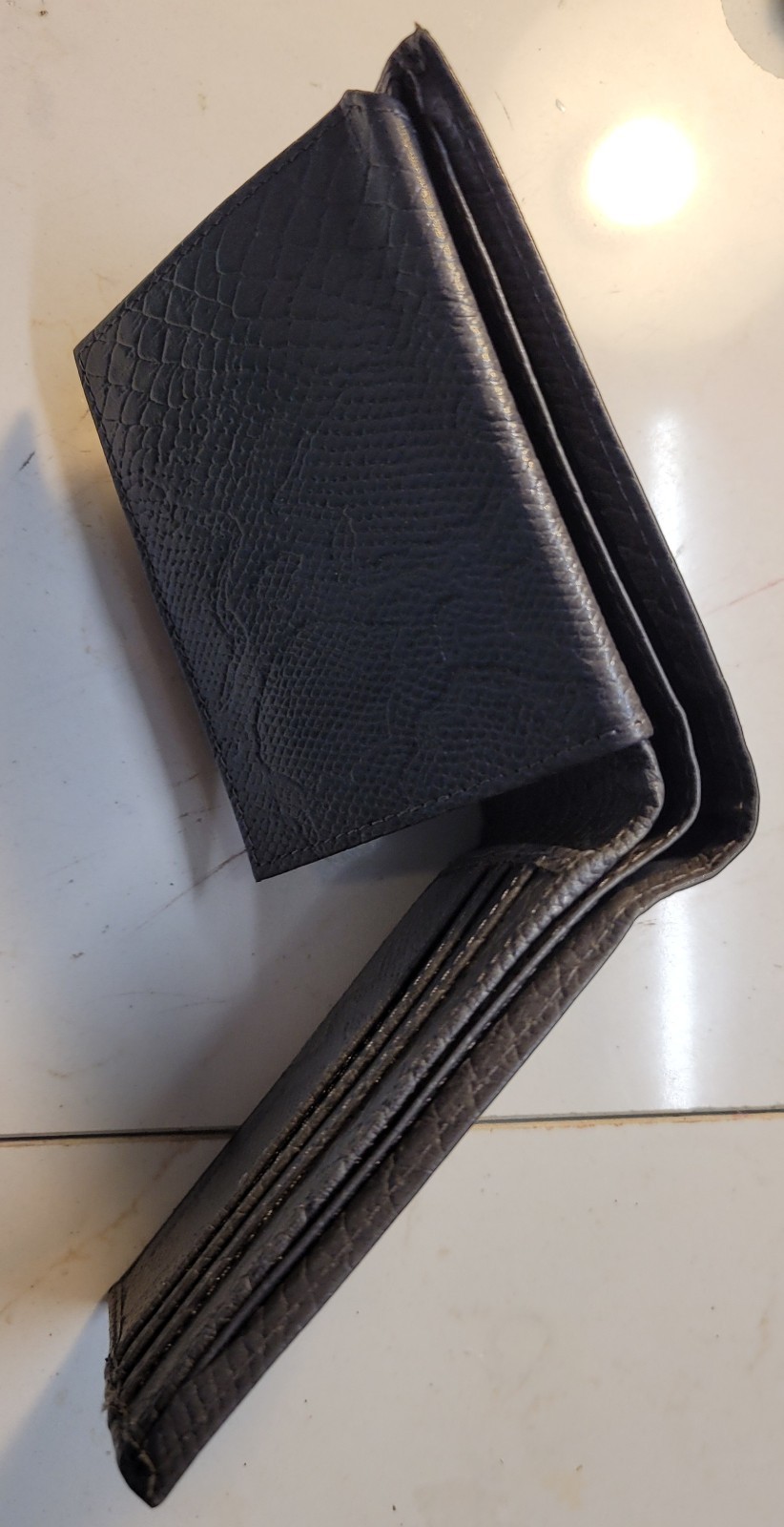 Genuine Leather Mens Access Denied Pocket Wallet Card Holder lots of slots