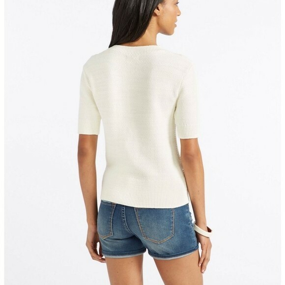NWT LL Bean Signature Short Sleeve Fisherman Sweater s xxs fits big retails $178