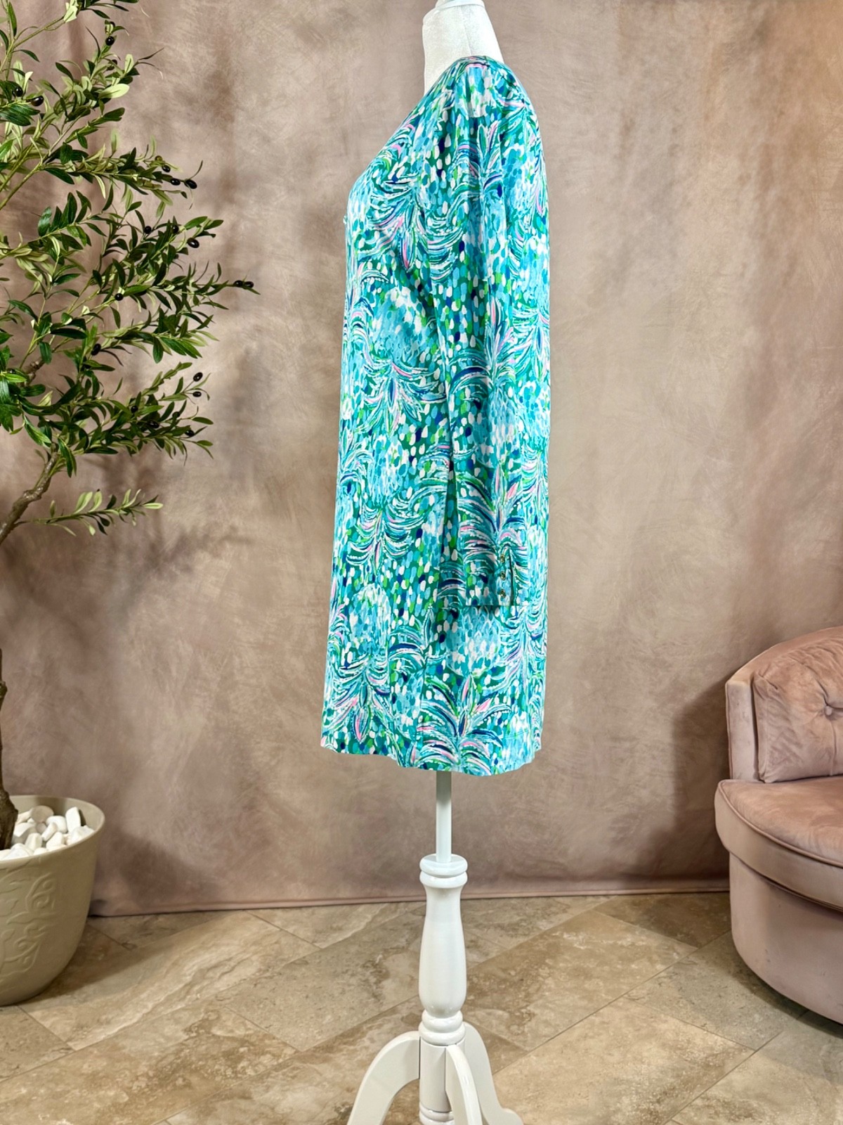 Lilly Pulitzer Davie Dress XL Emerald Isle Pineapple of My Eye Cotton Knit