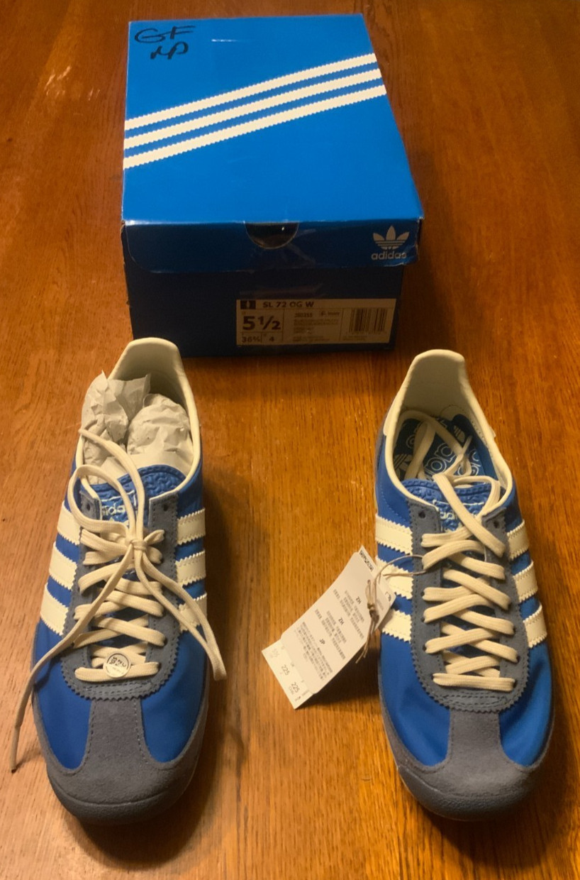 Adidas Women’s SL 72 OG, Style# JS0255, Sz 5.5, Blue Bird/Off White/Preloved Ink