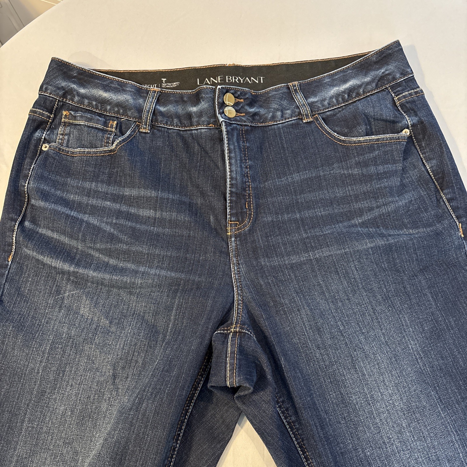 Lane Bryant Womens High-Rise Bootcut Denim Jeans Sz 20 Short Tighter Tummy Tech