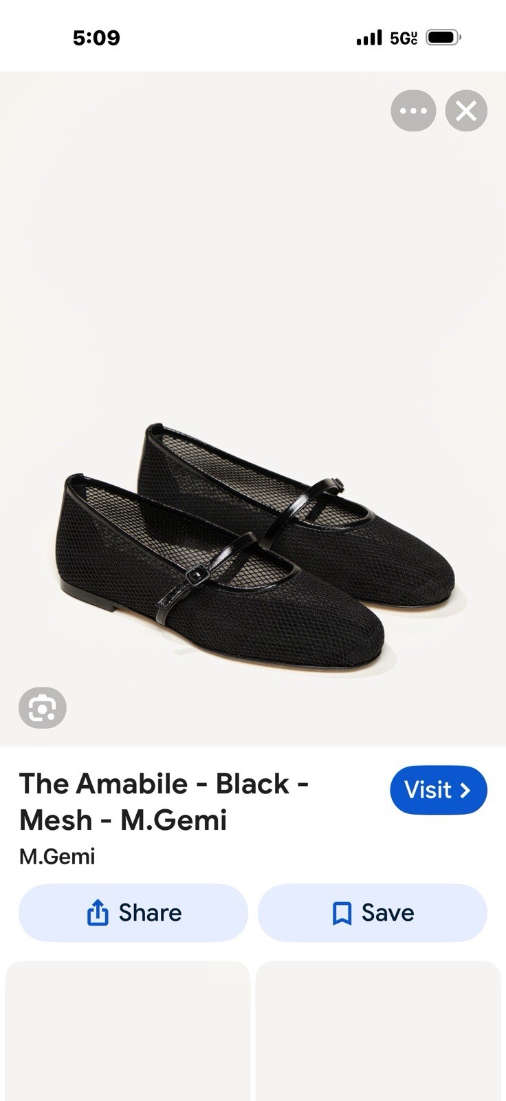 M.Gemi The Amiable Black Mesh And Leather Mary Jane Sz 8