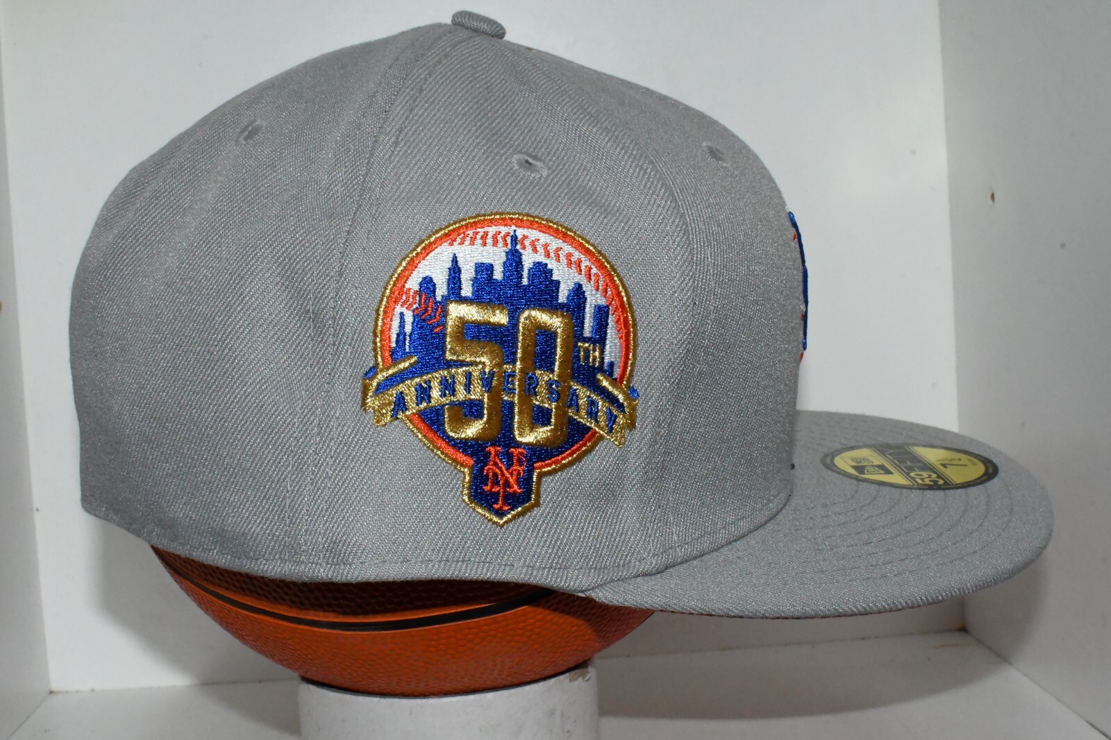 NEW YORK METS 50th ANNIVERSARY FRESH GRAY NEW ERA FITTED HAT – SIZE 7 3/4