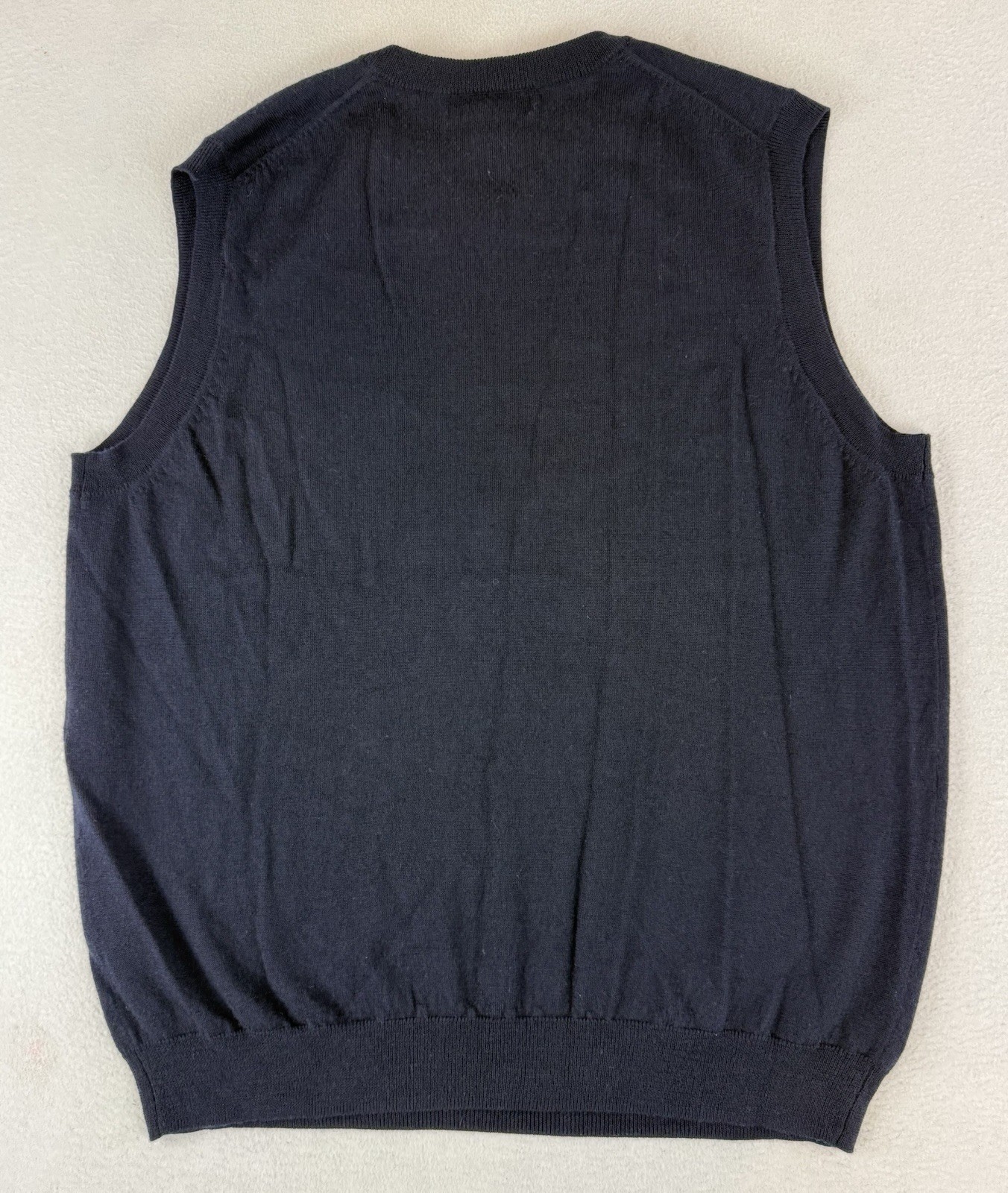Davis And Squire 100% Merino Wool Pullover Argyle Sweater Vest Men’s Large Blue