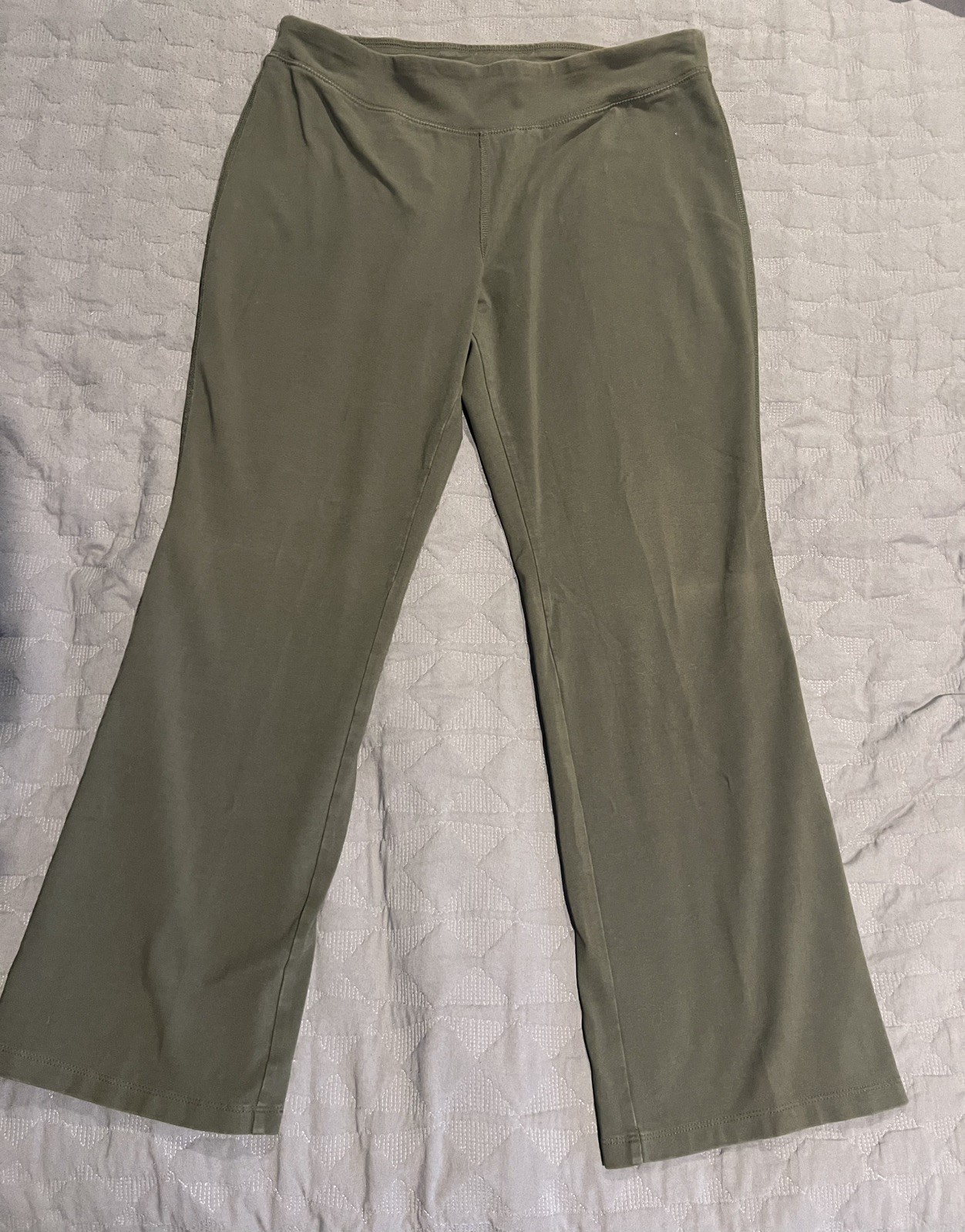 D&Co Denim & Company Active Pull On Casual Pants Stretch Green Sz. Medium Petite