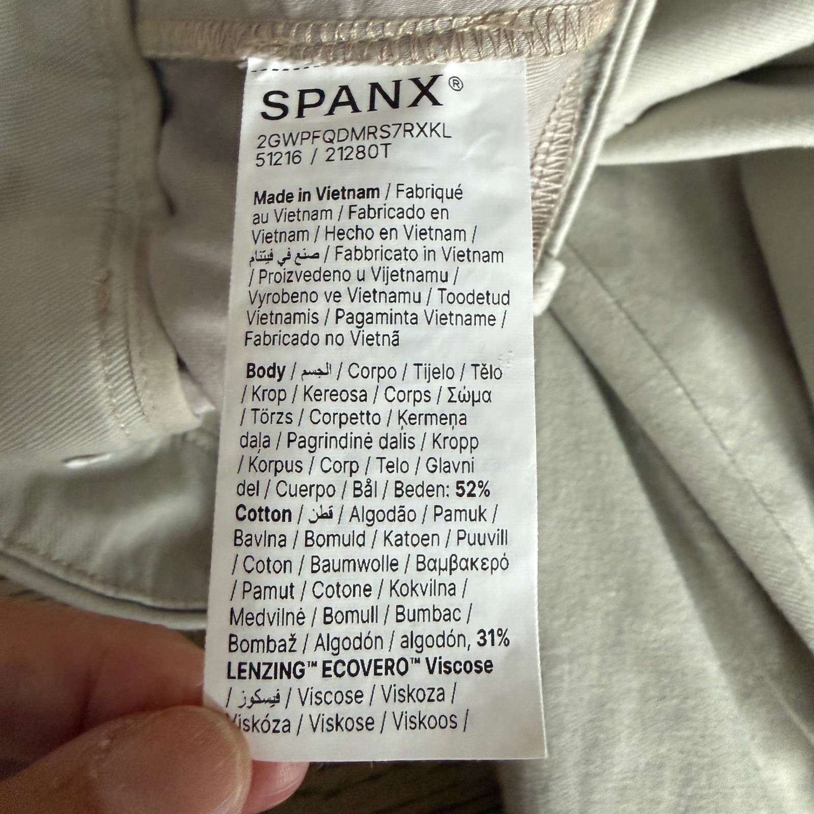 Spanx Stretch Twill Slim Straight Leg Pants Khaki Tan Beige 2X Tall 2T