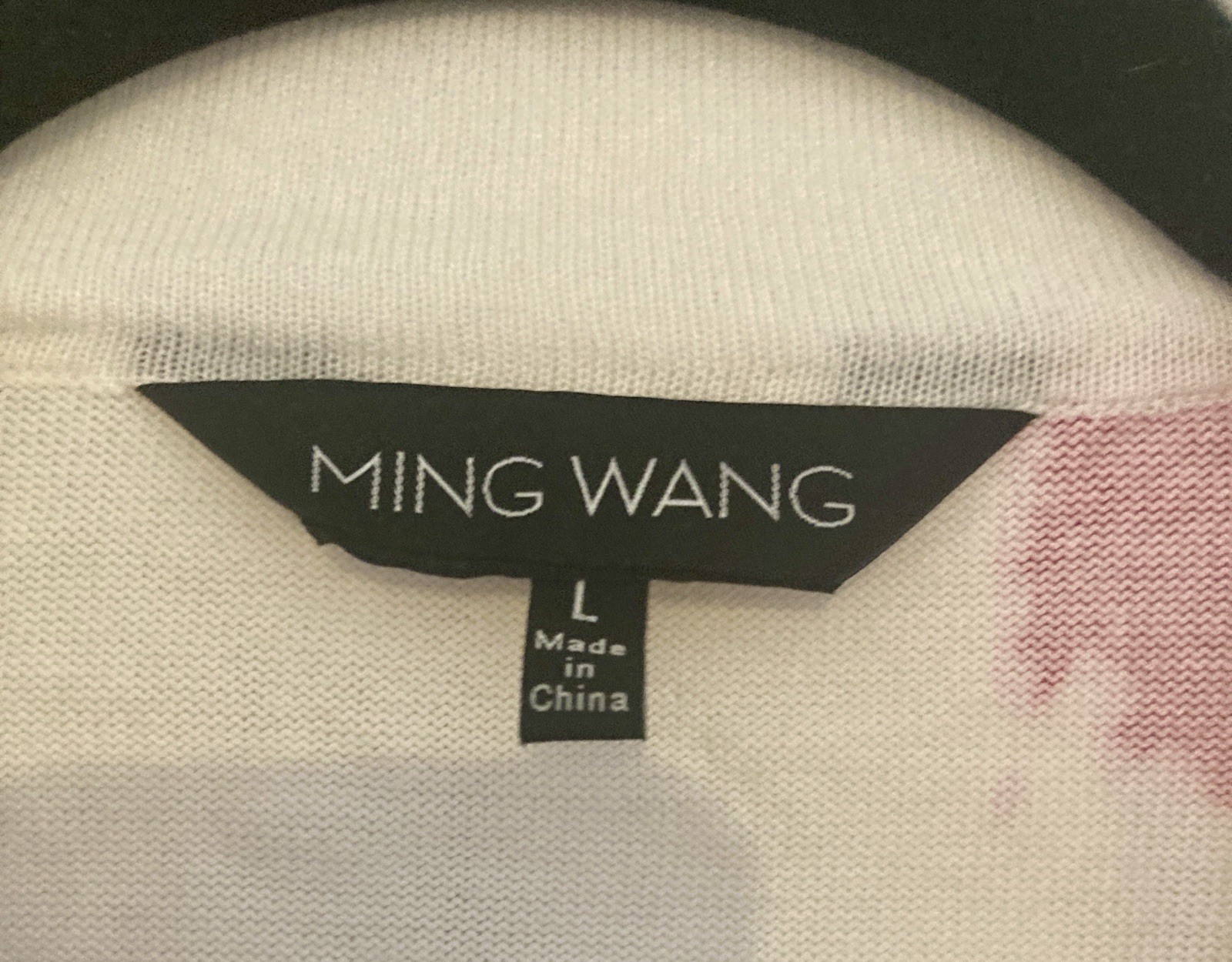 Ming Wang Women’s Tailored Fit Pink/Fuchsia/Black Knit Sweater Jacket Size Large