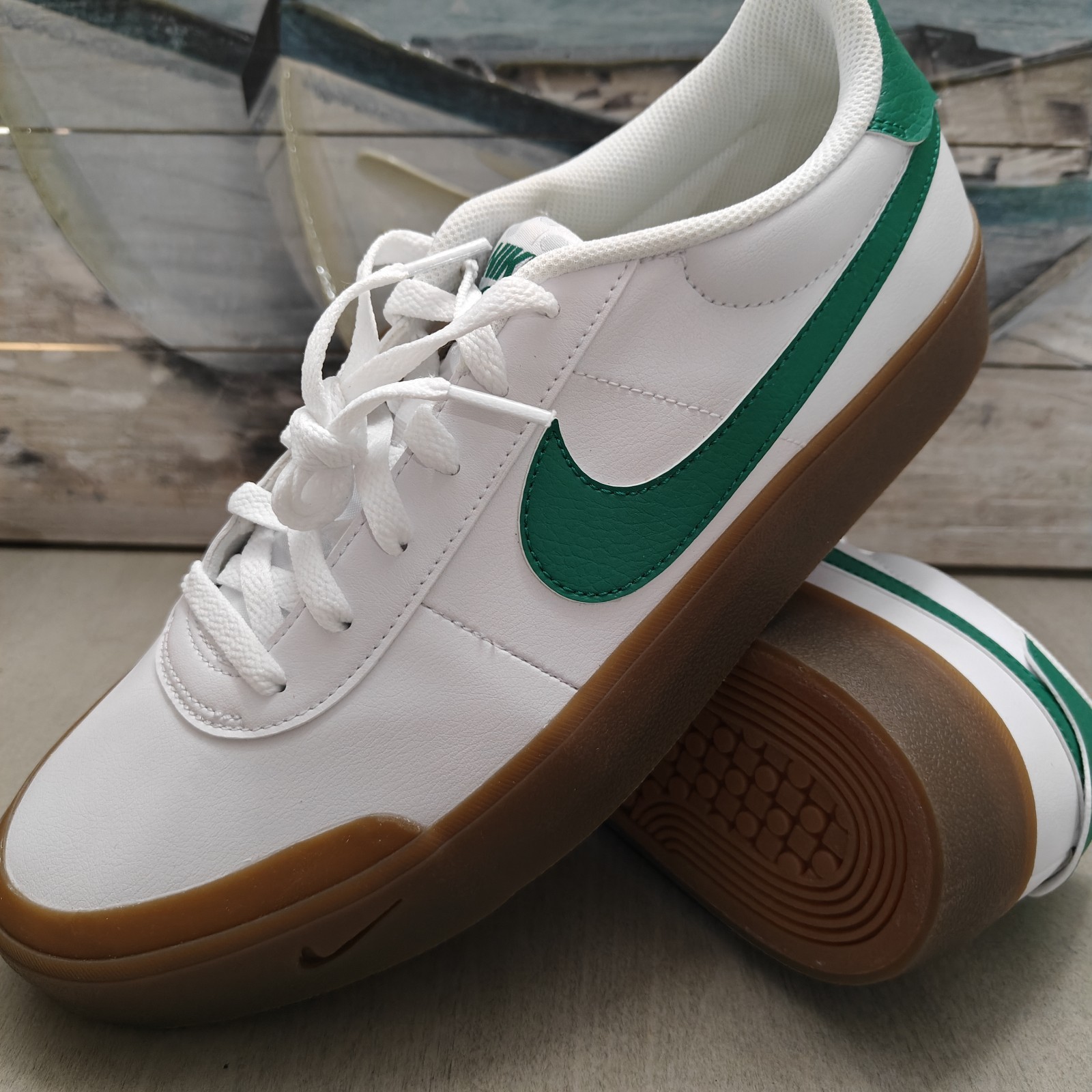 Nike Men’s Court Shot Tennis Lifestyle Shoes White Malachite Green Gum Size 10