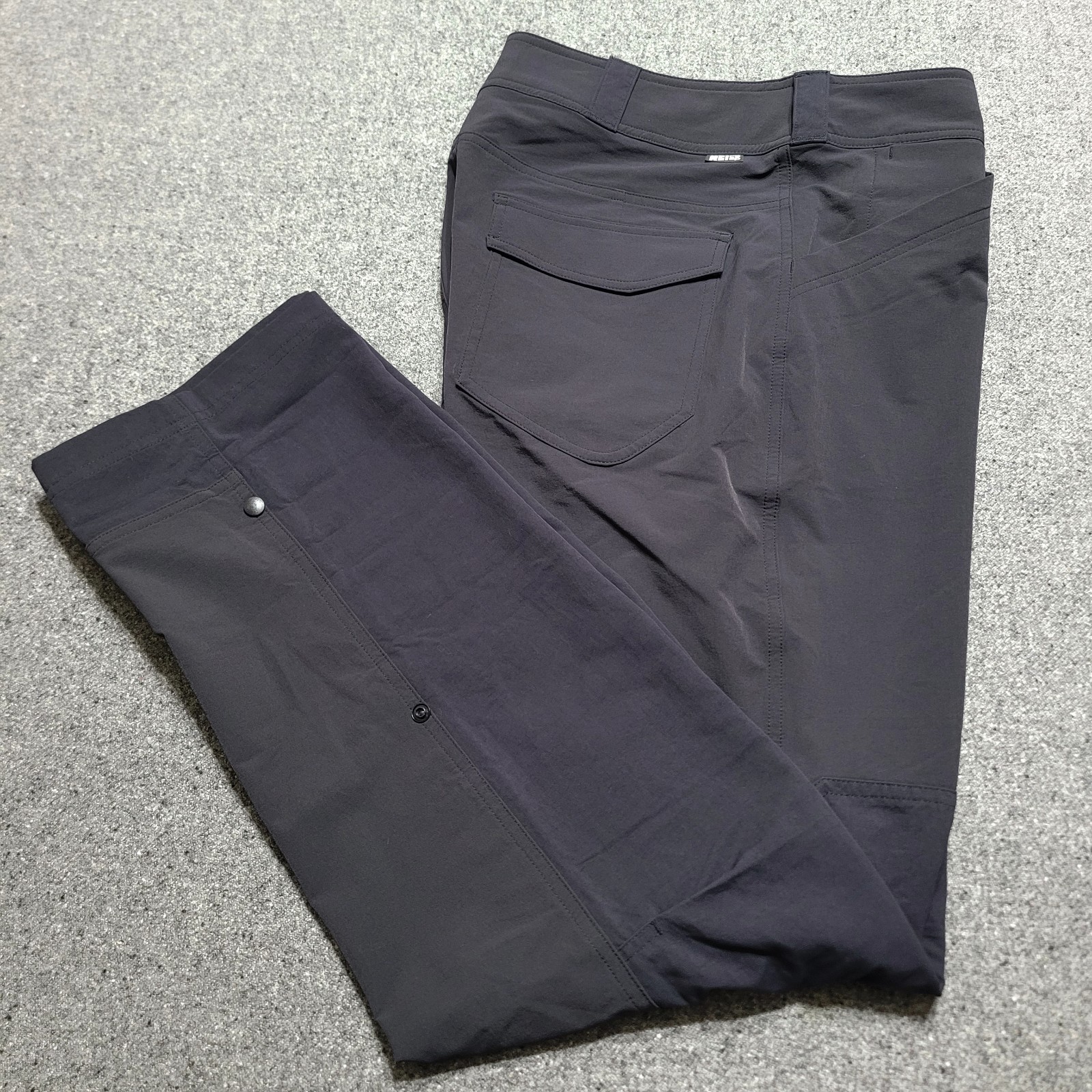 Rei Coop Pants Women 14 Large Black Screeline Hybrid Roll Up Hiking Trail Travel