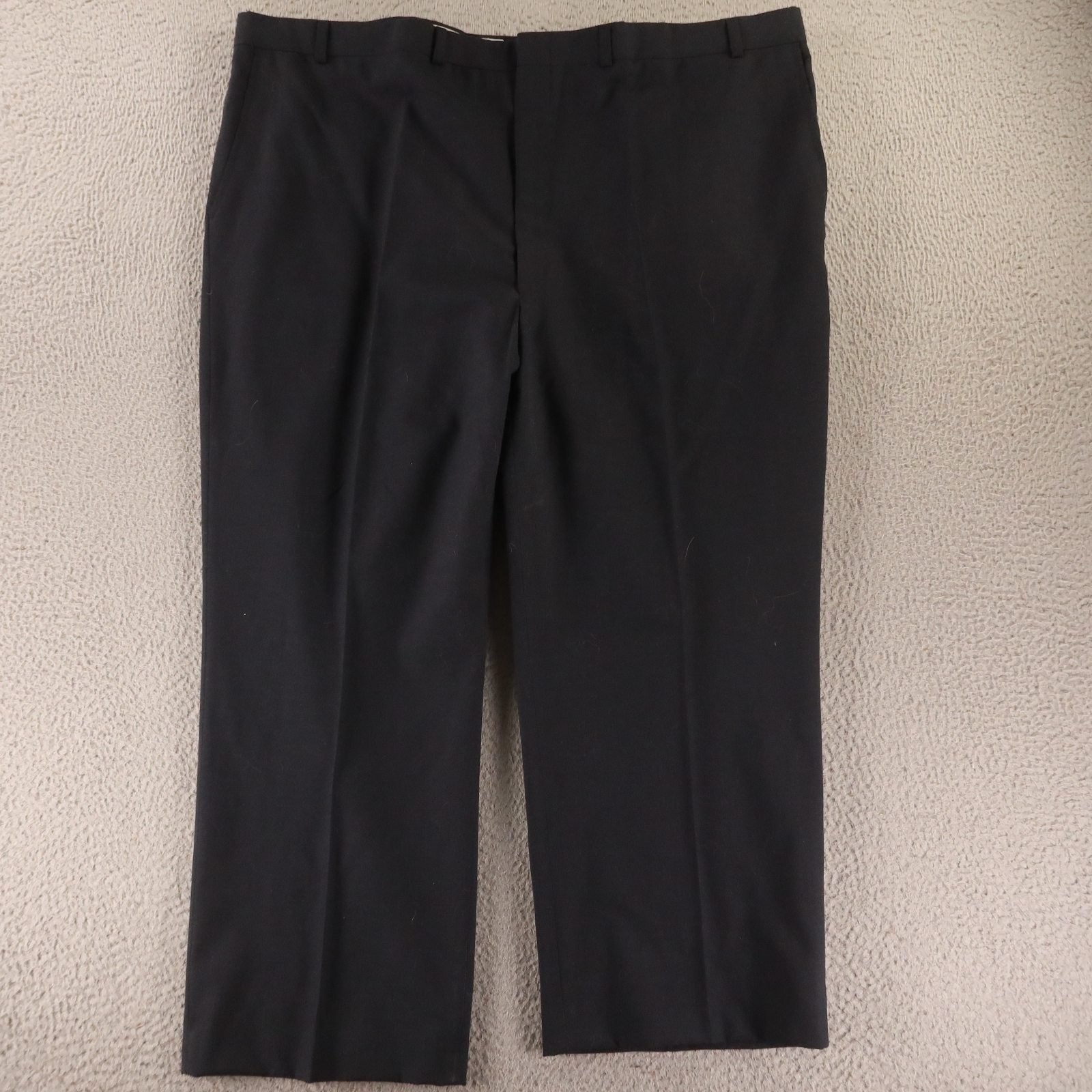 VTG Slacks Pants Mens 48×29 Blue Hopsack Dacron Polyester Made in USA