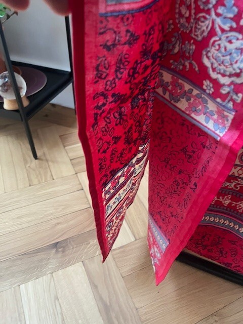 lovely HASLEMERE COLLECTIONS ladies long cotton cherry red print kaftan one size