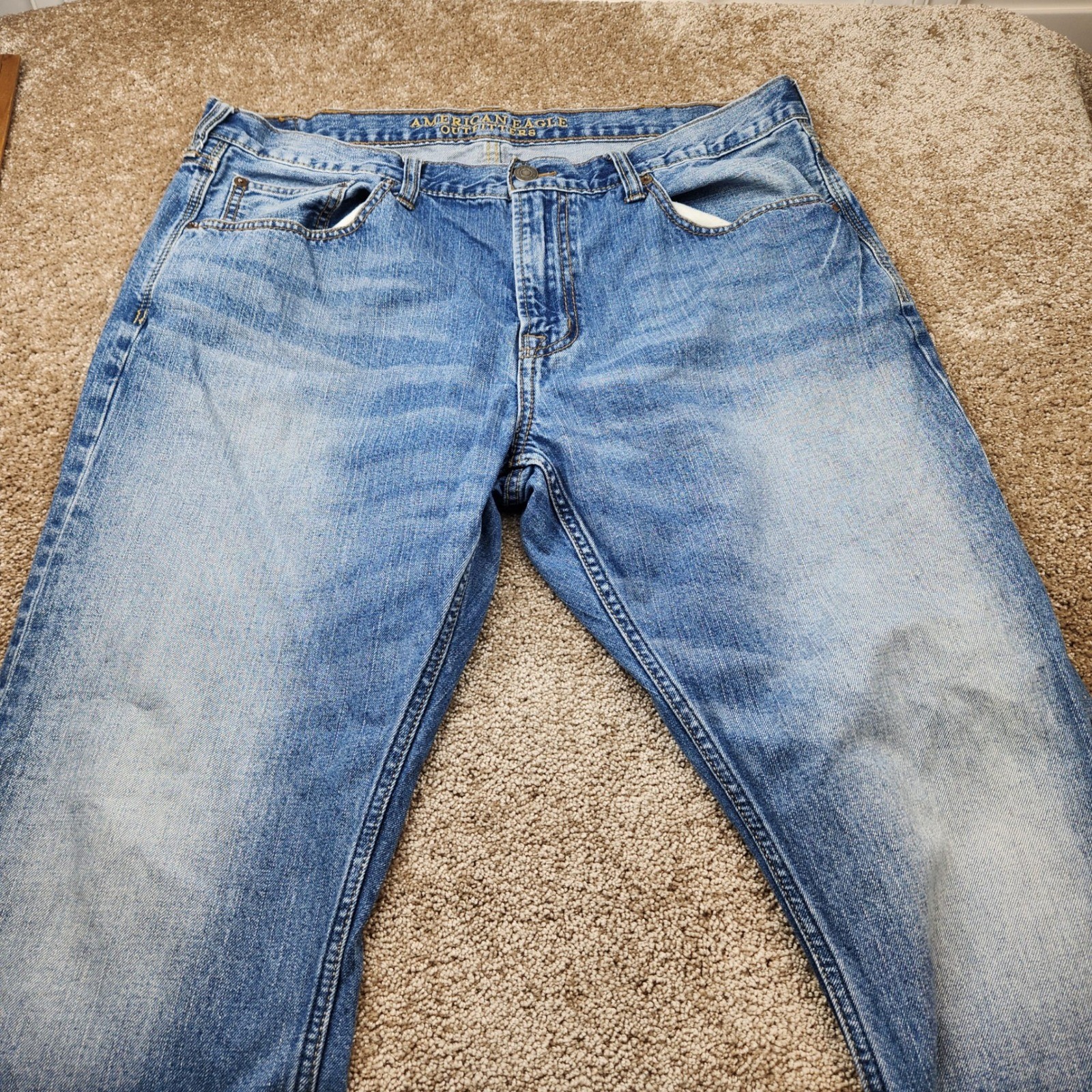American Eagle Outfitters Mens Original Straight Blue Jeans 38×32 Medium Wash