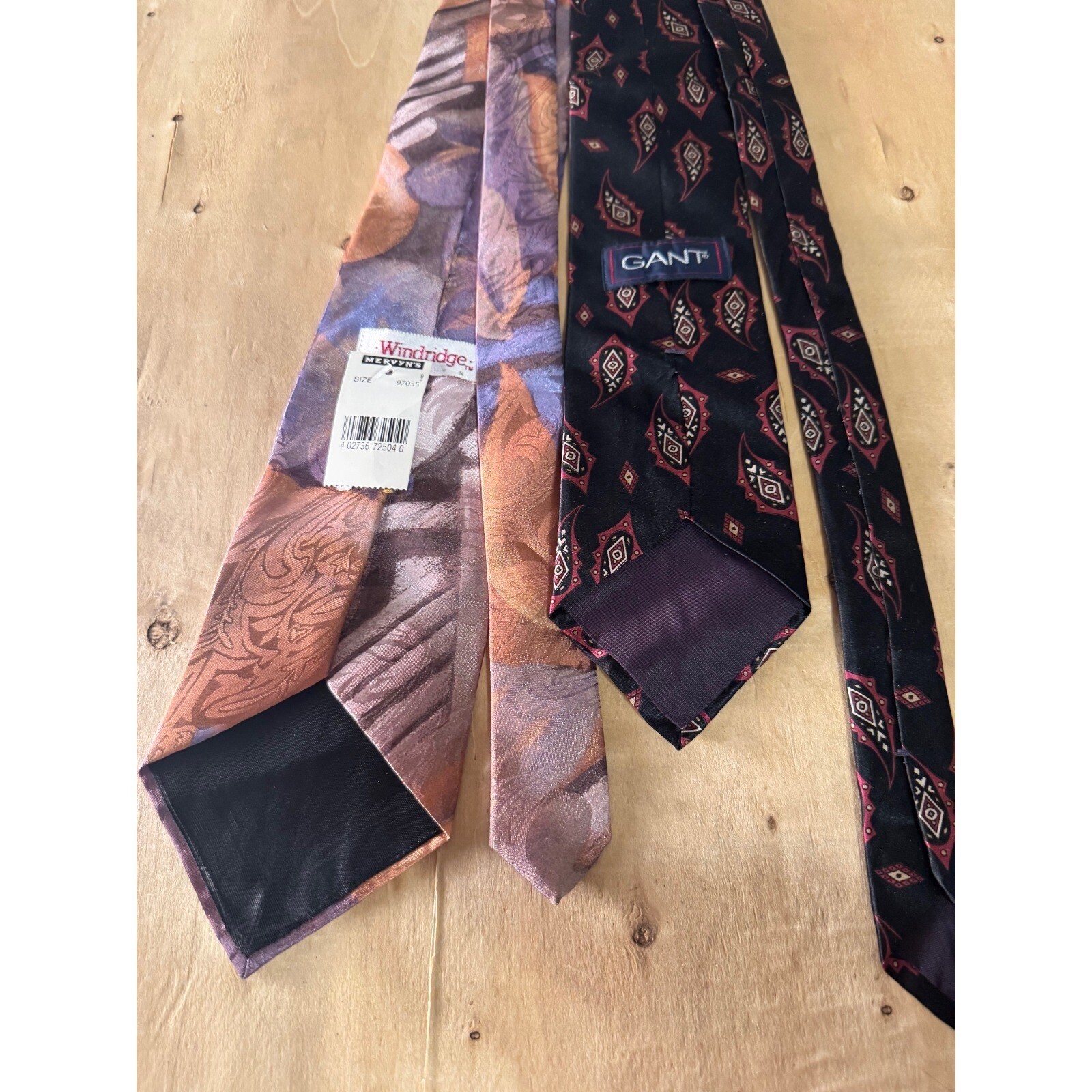 90s Love Story Neckties Bundle Silk Abstract Paisley Men’s Ties Set of 2 JFK Jr