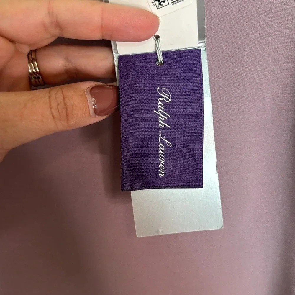 NWT Ralph Lauren Purple Label Made in Italy Lilac Midi Dress Wool/Silk Size 12