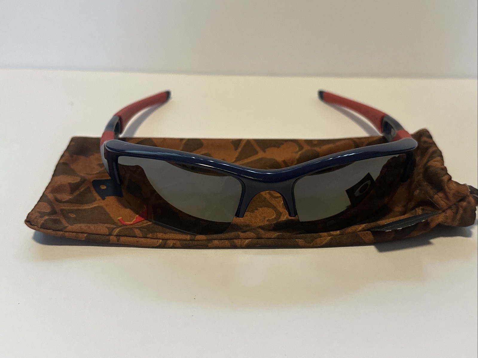 Rare Oakley Flak Jacket XLJ Special Edition MLB Sport Sunglasses Blue Red-24-068