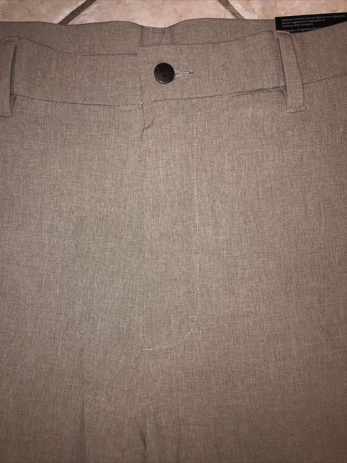 Callaway Stretch Shorts Flex Fabric Opti-Dri Mens 44B Khaki Heather UPF 50 NWT
