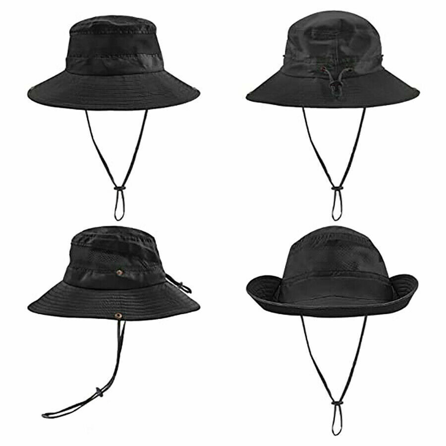 Wide Brim Sun Hat UV Protection Bucket Cap For Hiking Camping Fishing Safari Men
