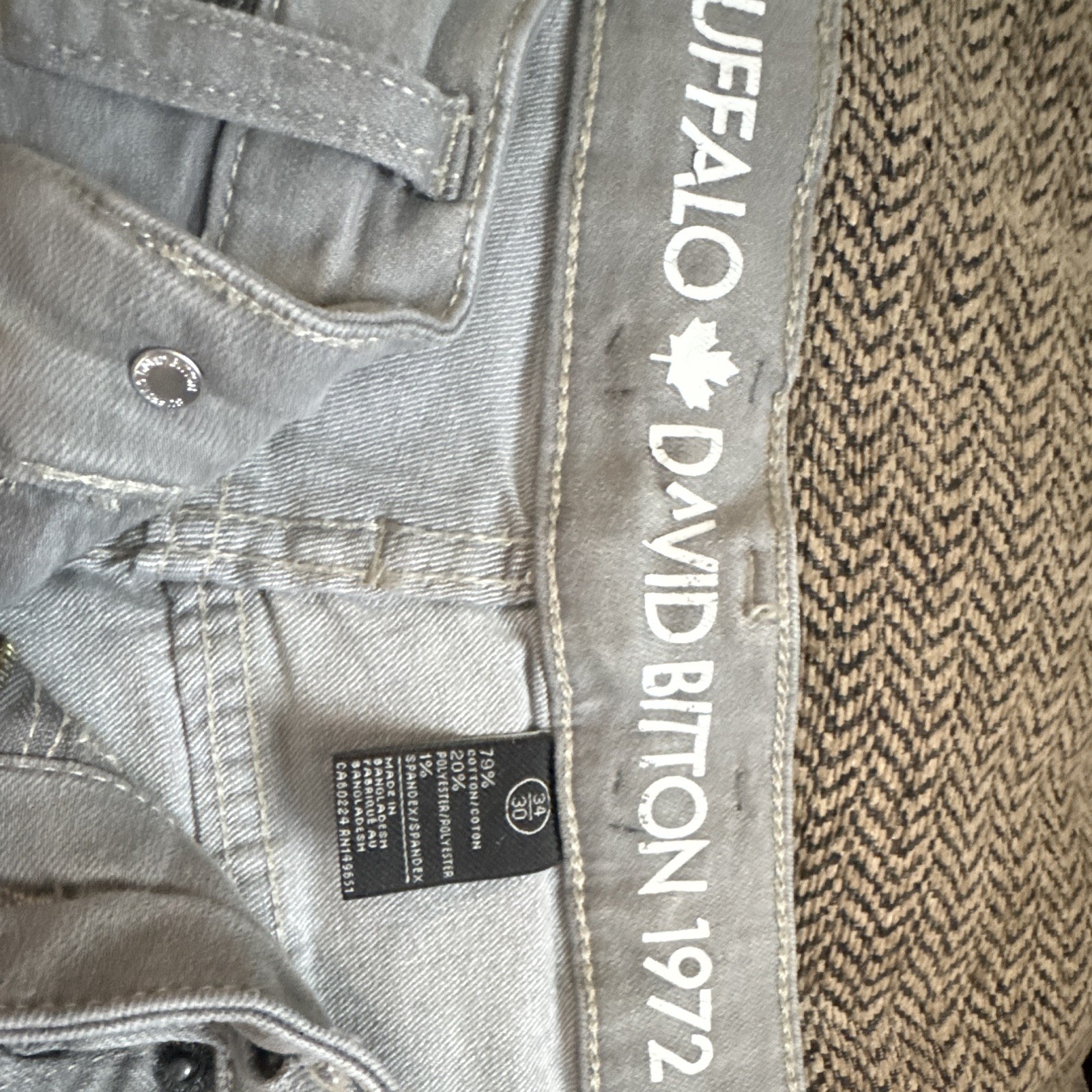 Buffalo David Bitton Men’s Slim Fit Gray Stretch Straight Leg Jeans