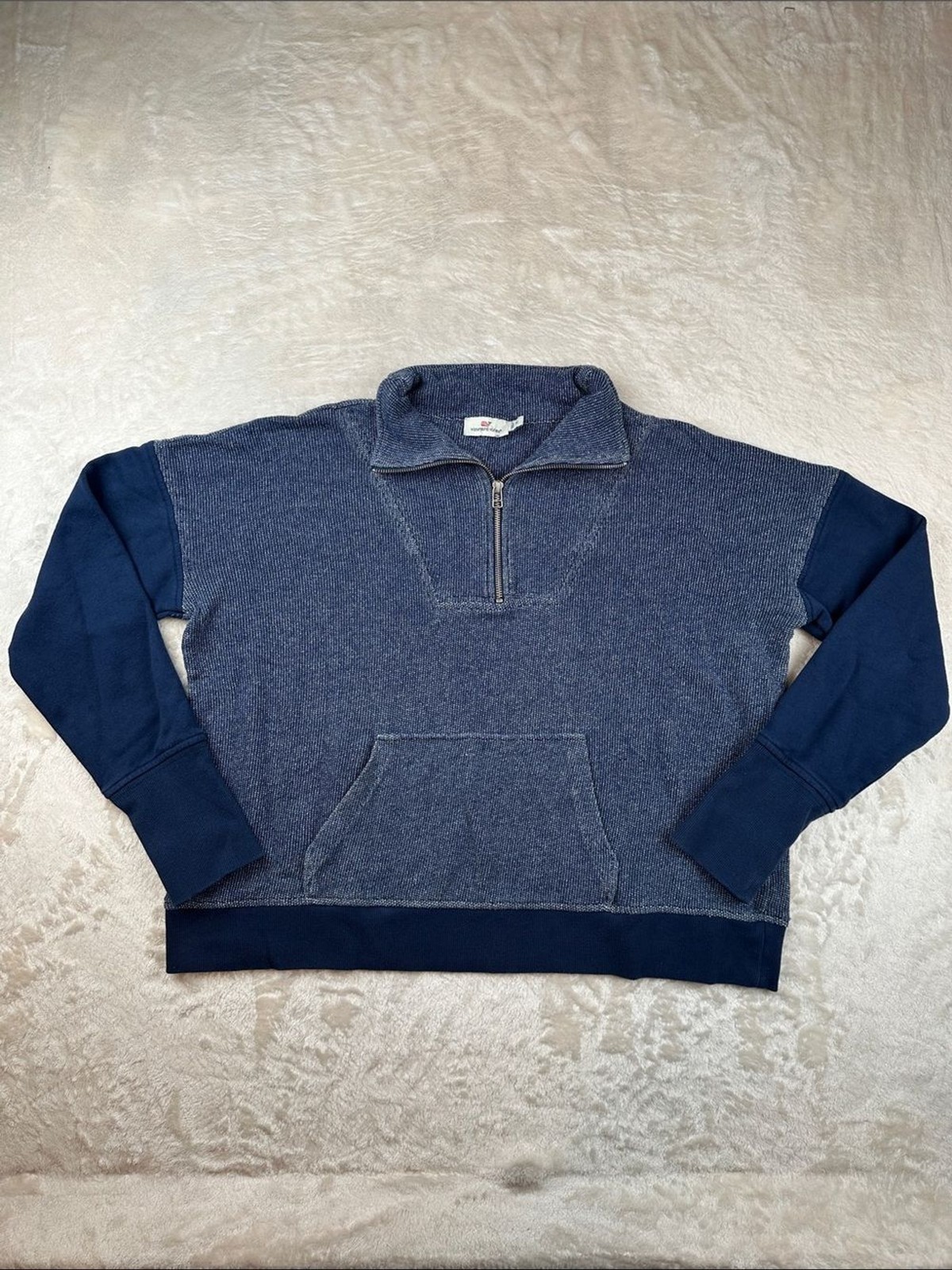 Vineyard Vines Size XL Men’s Two-Tone Navy Half-Zip Pullover | Casual | Comfort