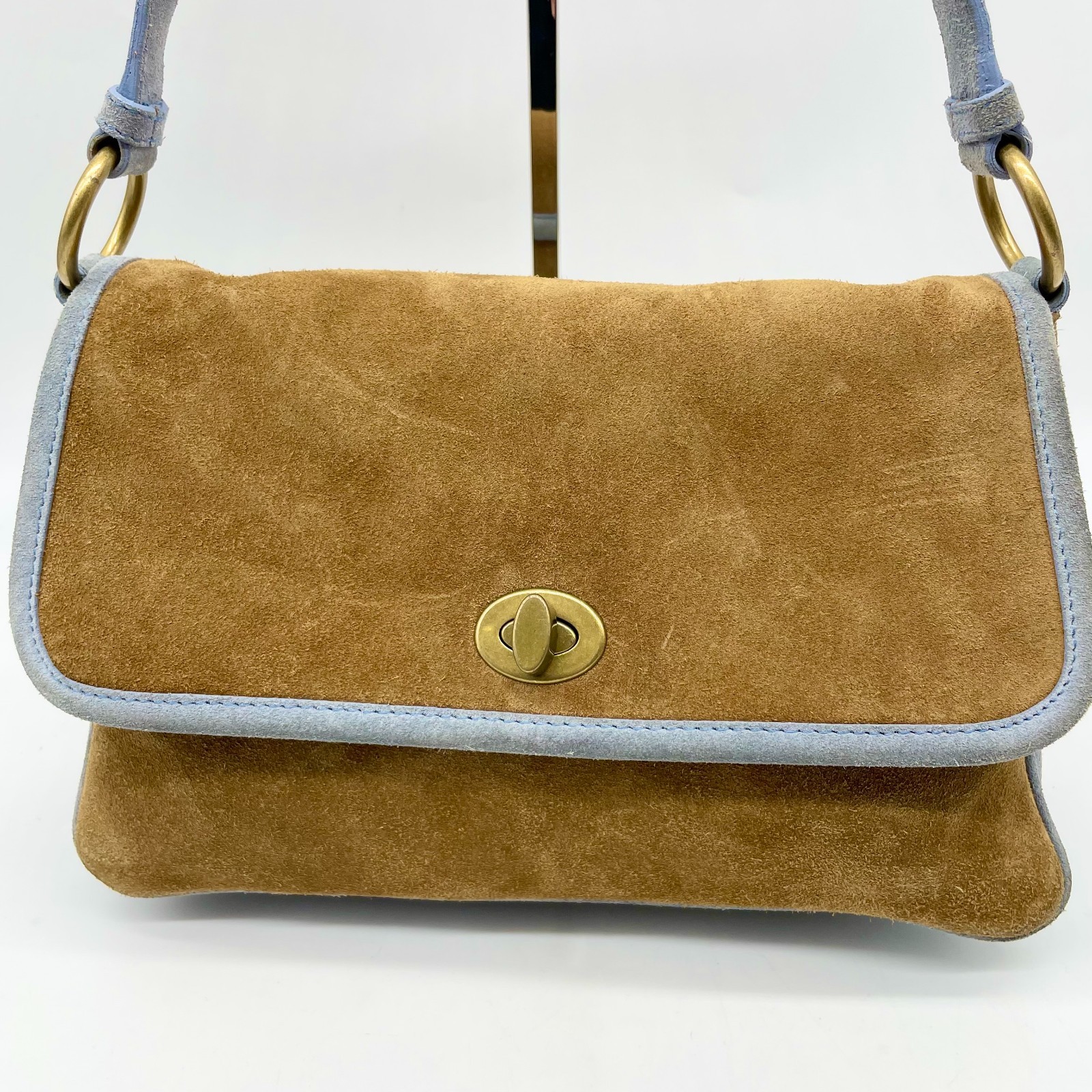 Miu Miu Handbag Hobo Shoulder bag Brown Suede Leather Y2K Archive 117 Authentic