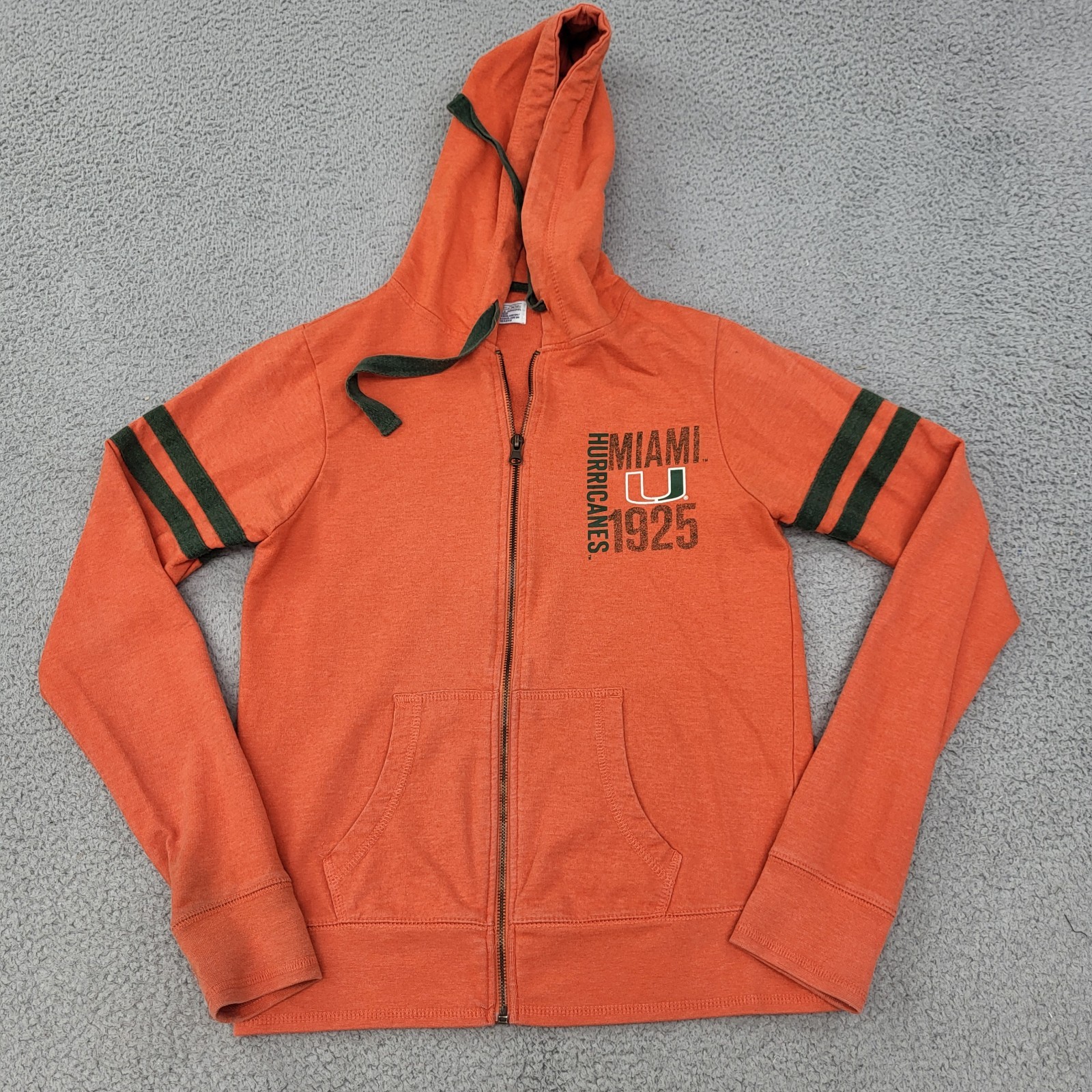 Miami Hurricanes Pro Edge Hoodie Womens Small 1925 Graphic Full Zip Pockets
