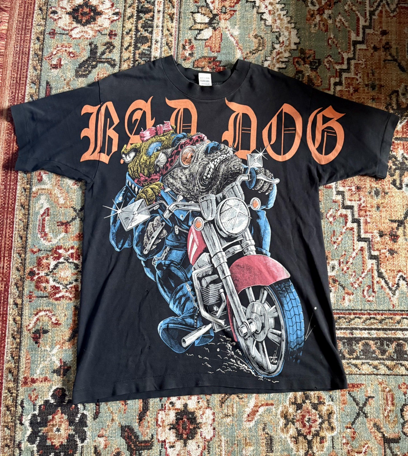 Vintage Bad Dog Shirt All Over Print Size L